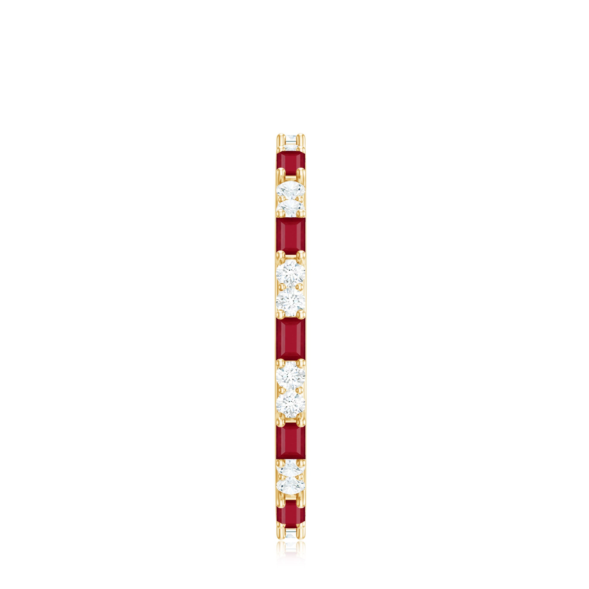 Genuine Baguette Ruby Diamond Eternity Ring for Women AAA - Rosec Jewels