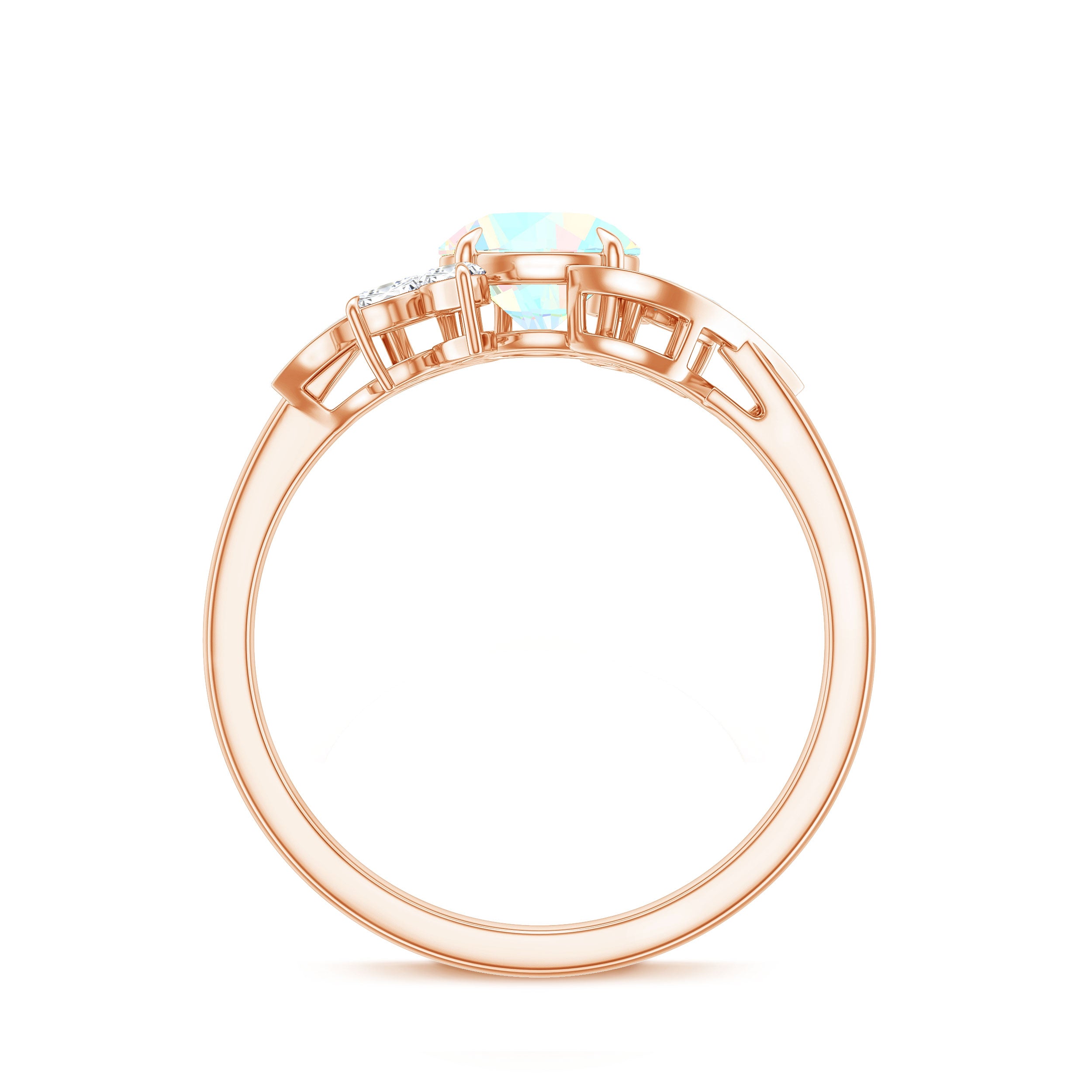 Nature Inspired Ethiopian Opal and Diamond Engagement Ring AAA - Rosec Jewels