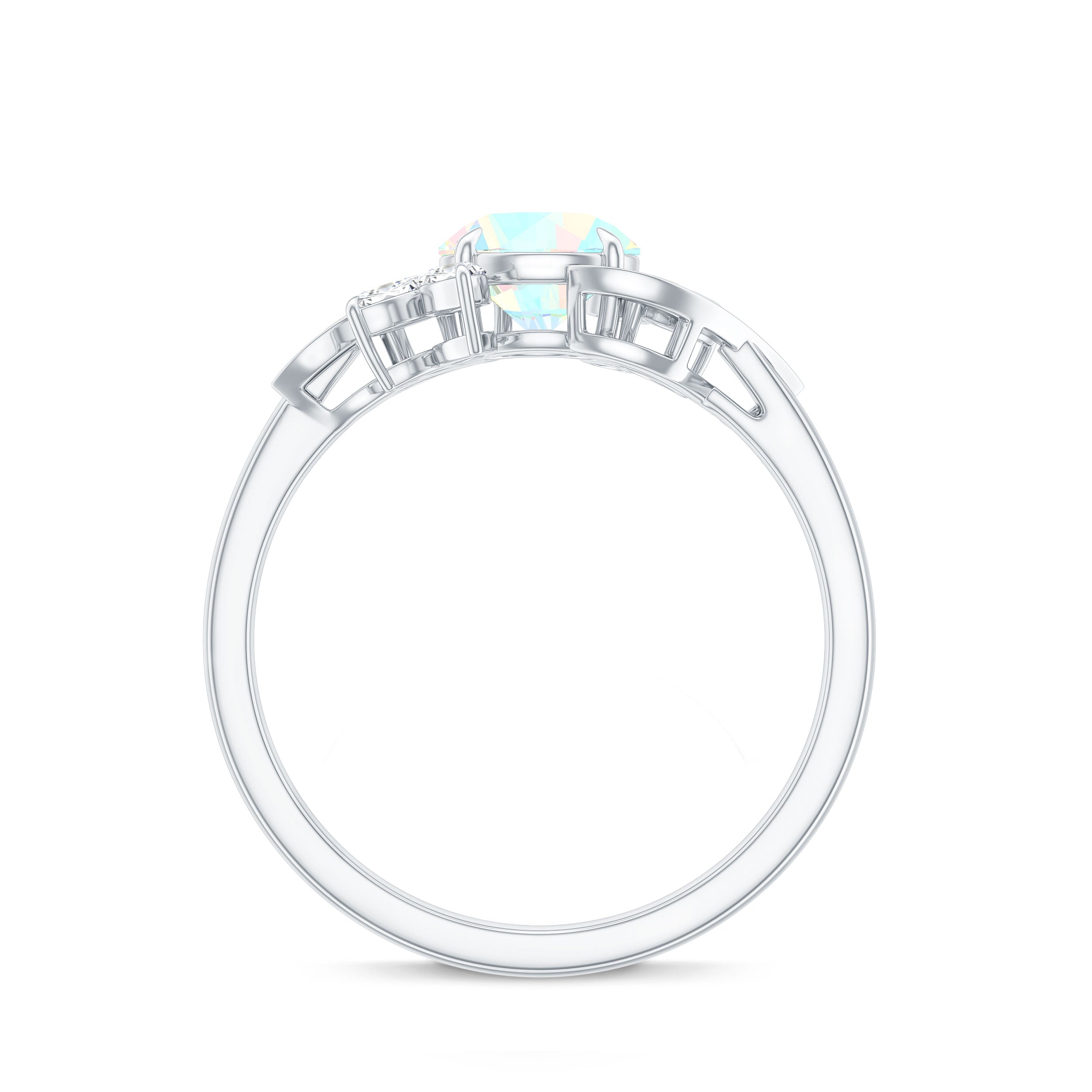 Nature Inspired Ethiopian Opal and Diamond Engagement Ring AAA - Rosec Jewels