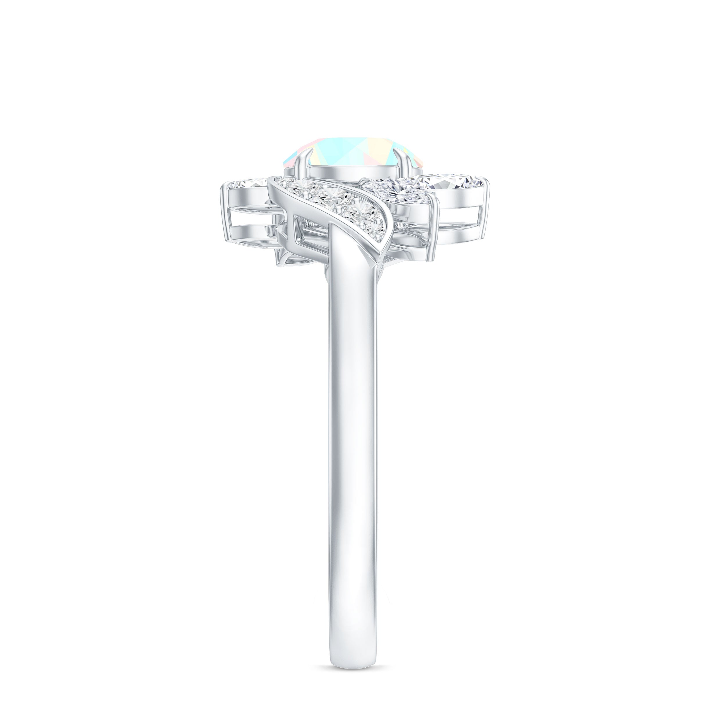Nature Inspired Ethiopian Opal and Diamond Engagement Ring AAA - Rosec Jewels