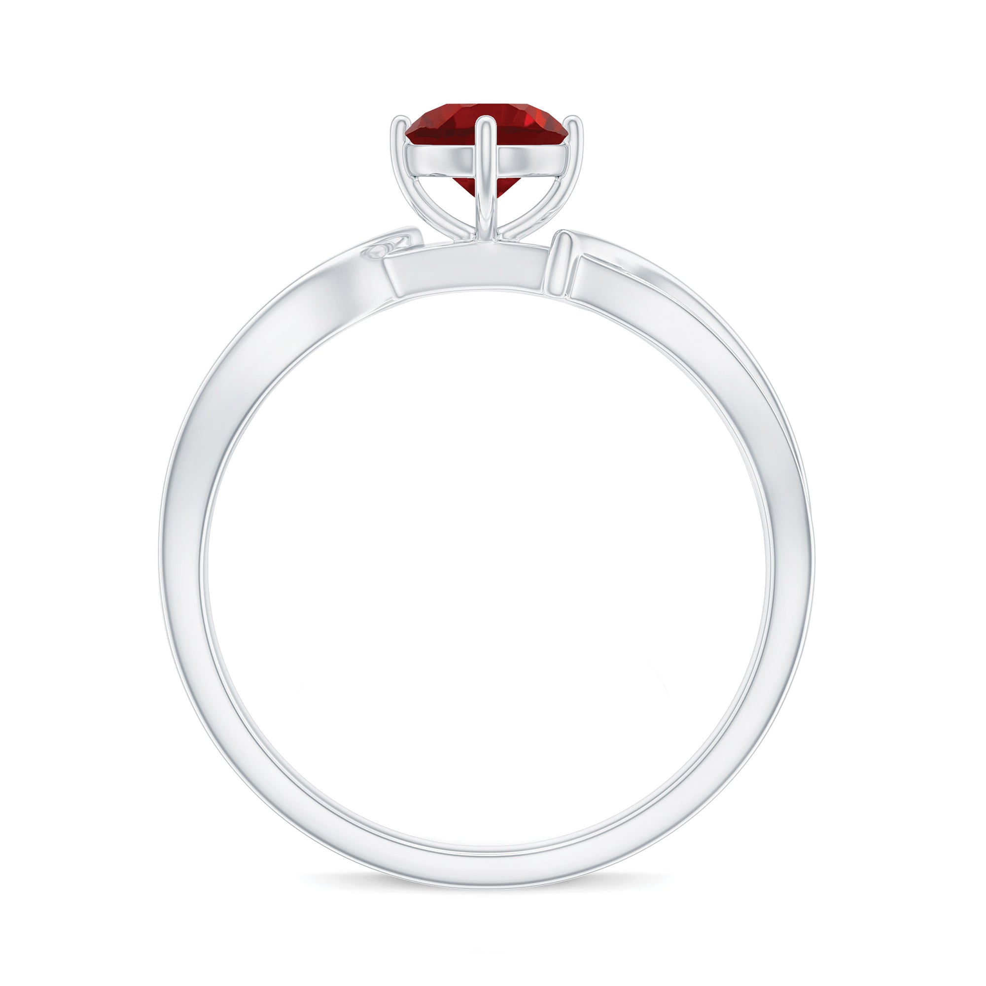 Rosec Jewels-Solitaire Lab Created Ruby Infinity Engagement Ring with Diamonds