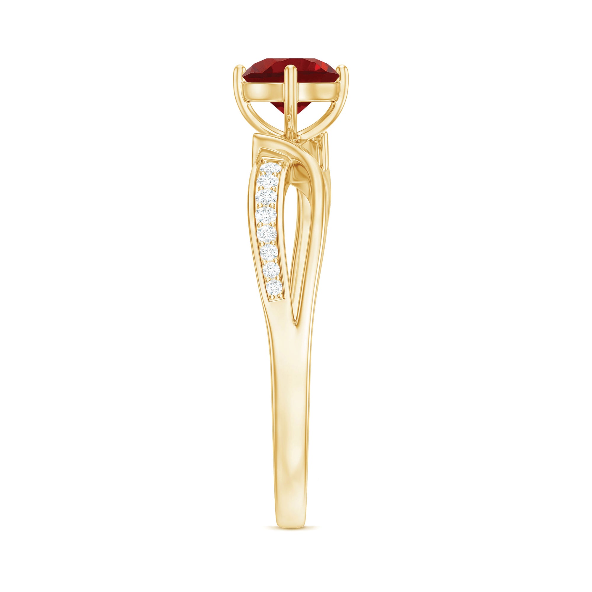 Rosec Jewels-Solitaire Lab Created Ruby Infinity Engagement Ring with Diamonds