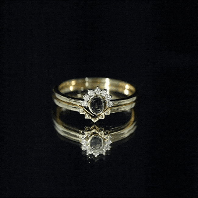 Real London Blue Topaz Engagement Ring With Enhancer in Silver AAA 92.5 Sterling Silver - Rosec Jewels