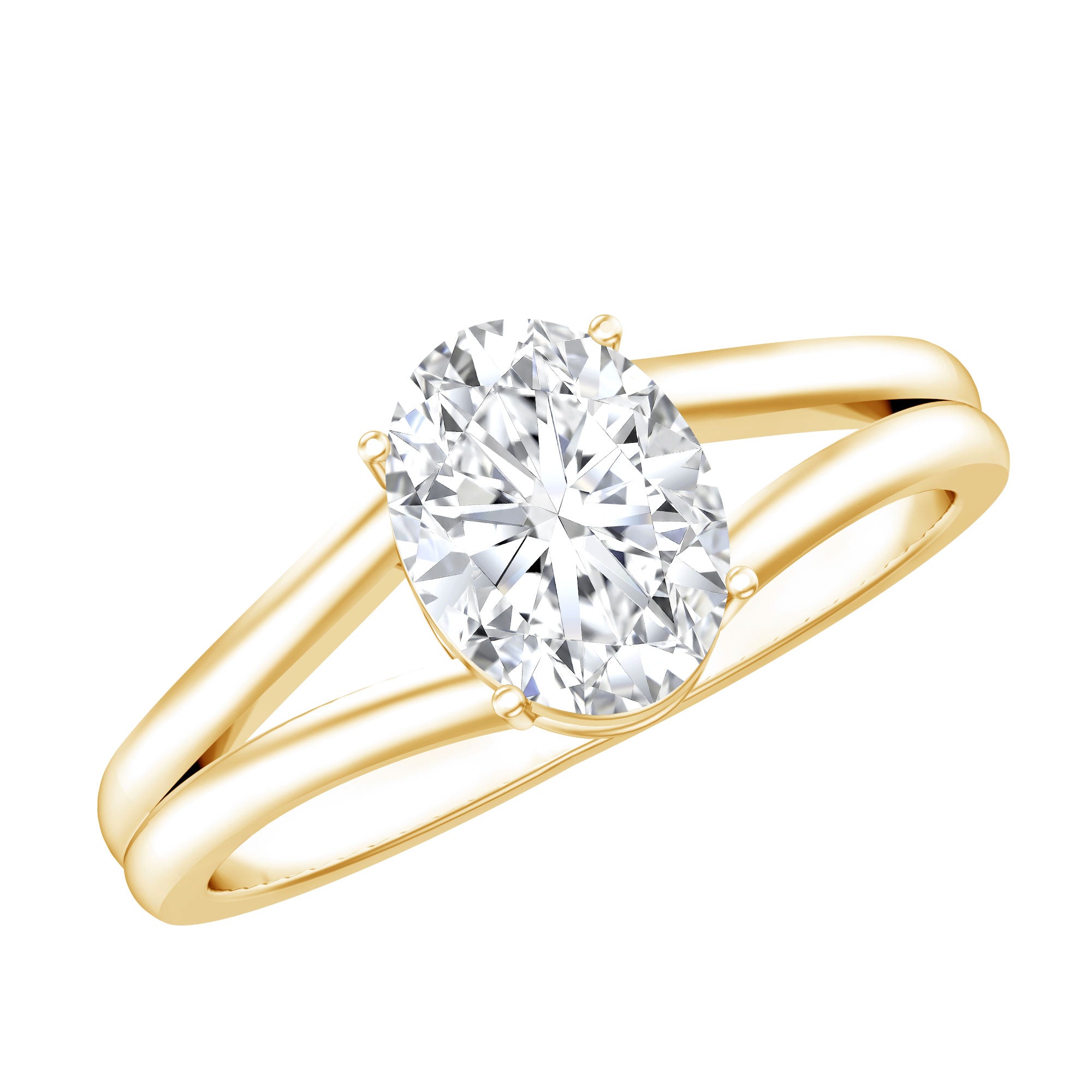 1.25 CT Oval Moissanite Engagement Ring With Certificate D-VS1 - Rosec Jewels