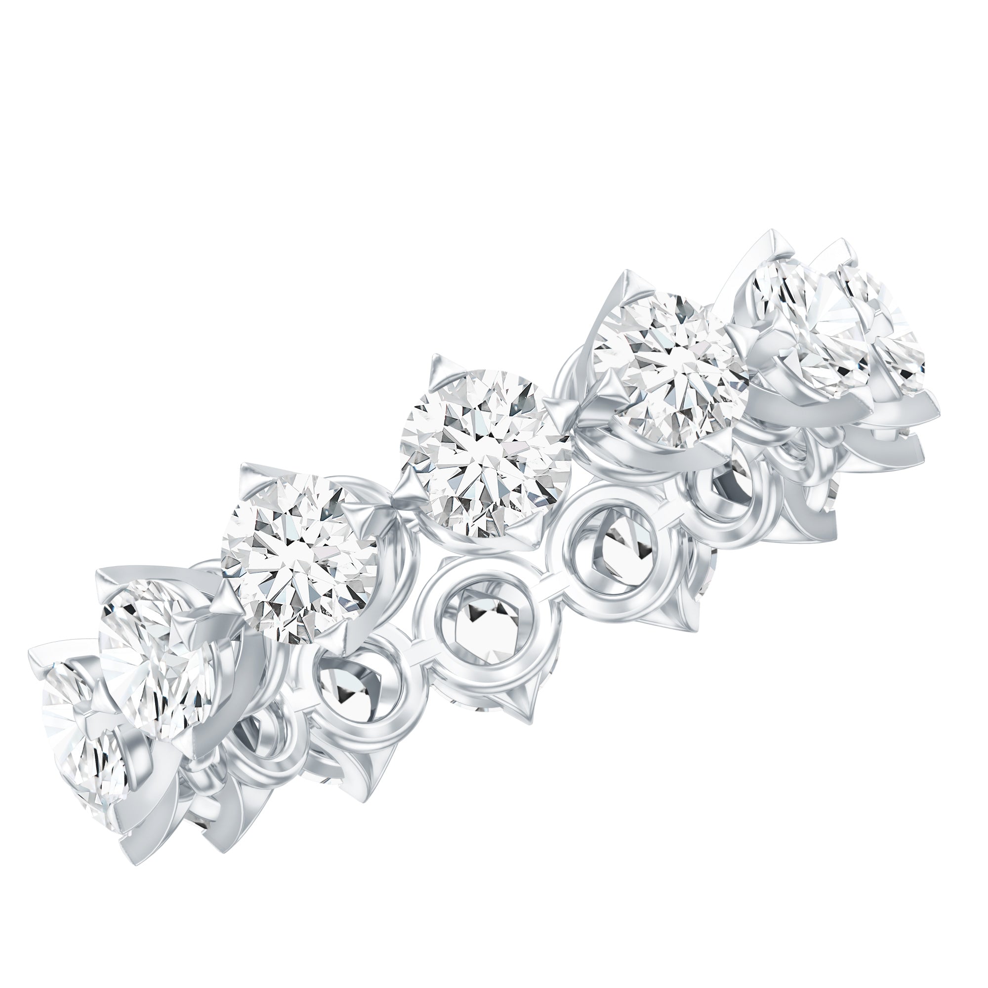 Designer Moissanite Anniversary Band Ring D-VS1 - Rosec Jewels