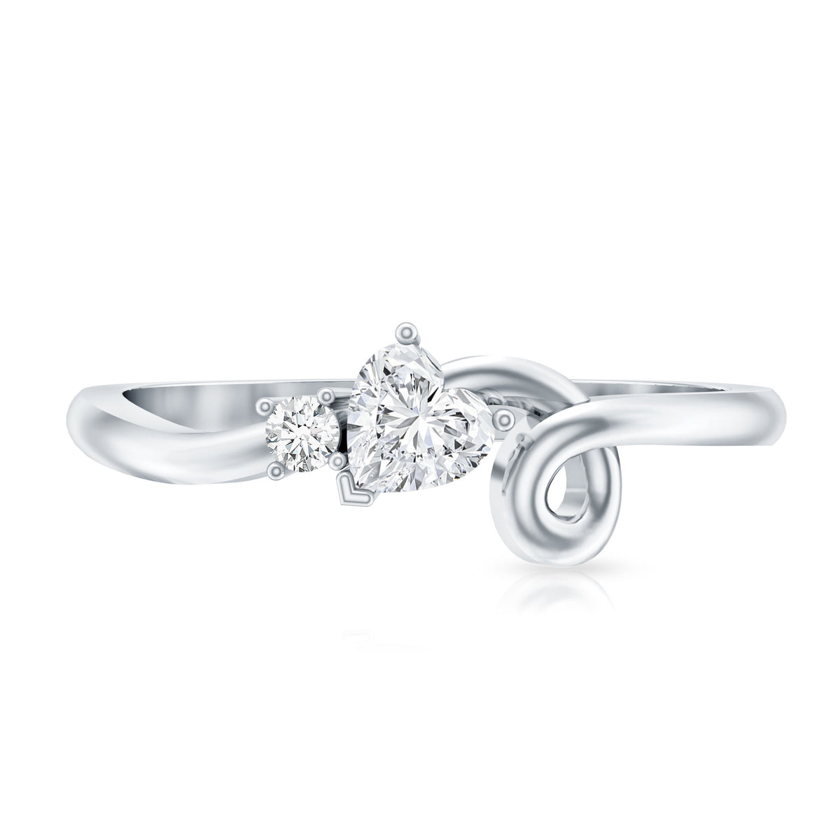 Real Emerald and Diamond Heart Promise Ring with Twisted Shank AAA - Rosec Jewels