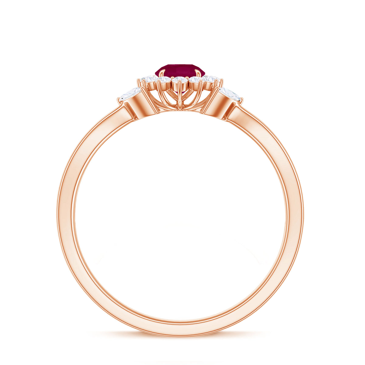 Nature Inspired Ruby Engagement Ring with Diamond for Women AAA - Rosec Jewels