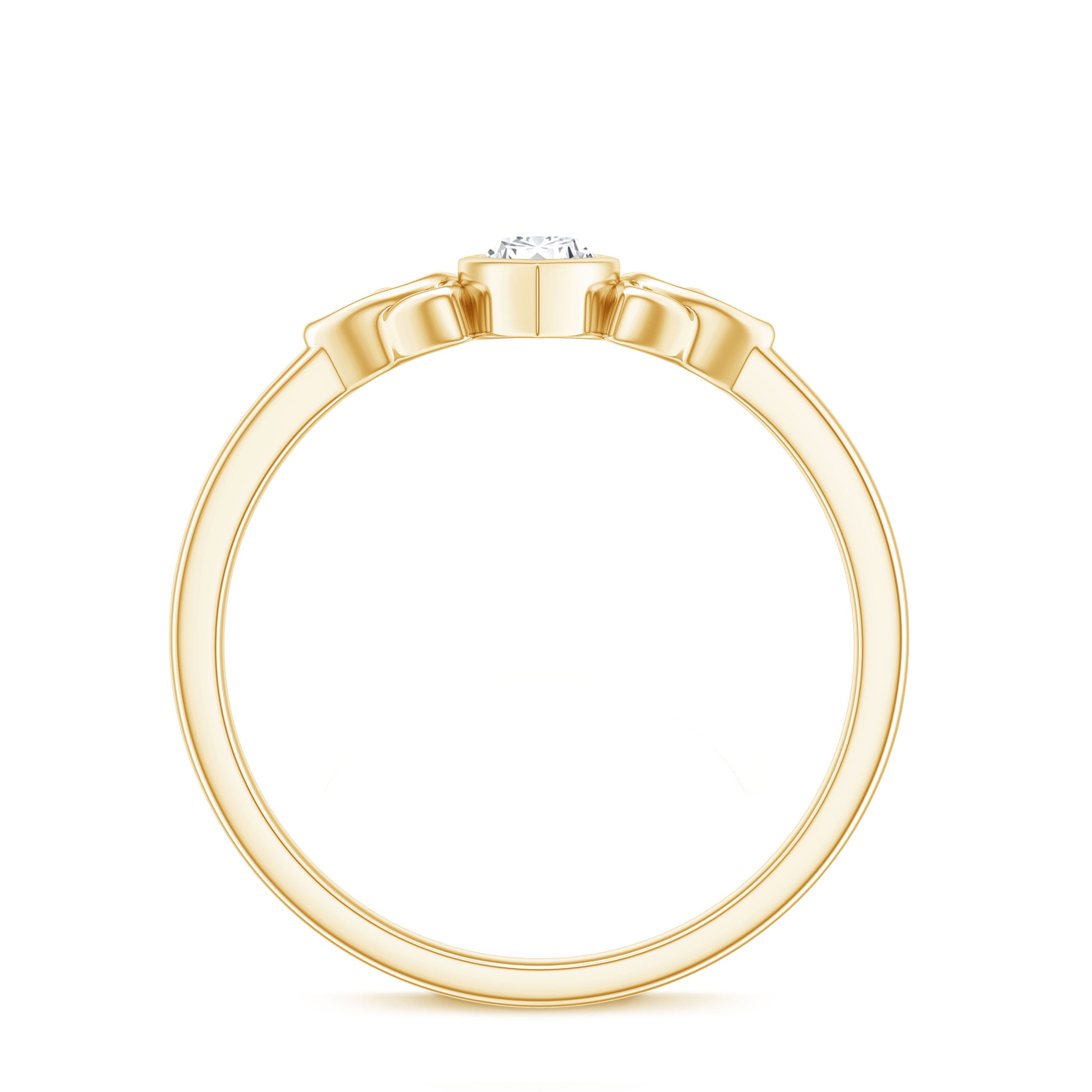 Natural Bezel Set Marquise Diamond Engagement Ring with Celtic Knot Natural - ( HI-SI ) - Rosec Jewels