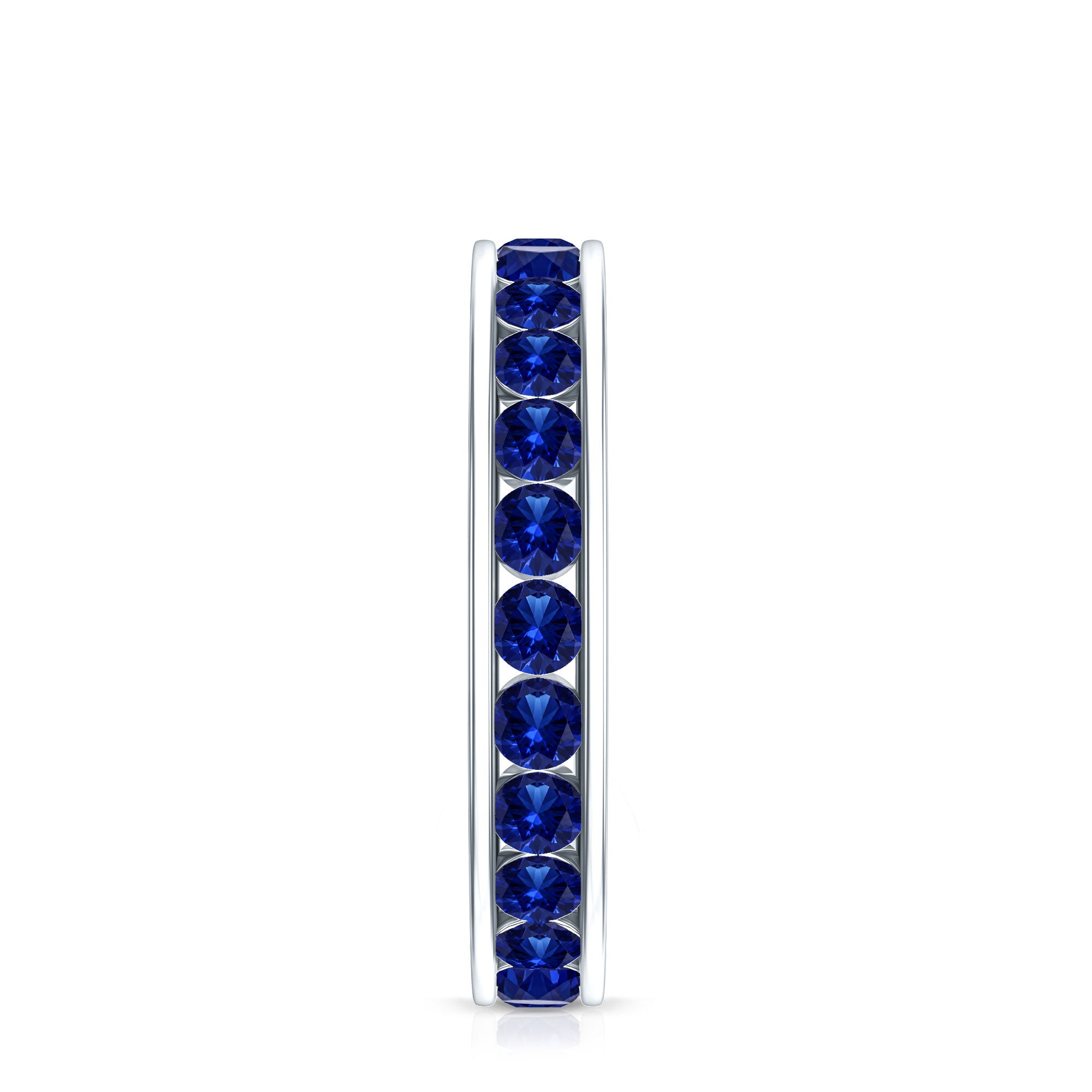 Certified Lab Grown Blue Sapphire Eternity Band Ring in Channel Set AAAA - Rosec Jewels