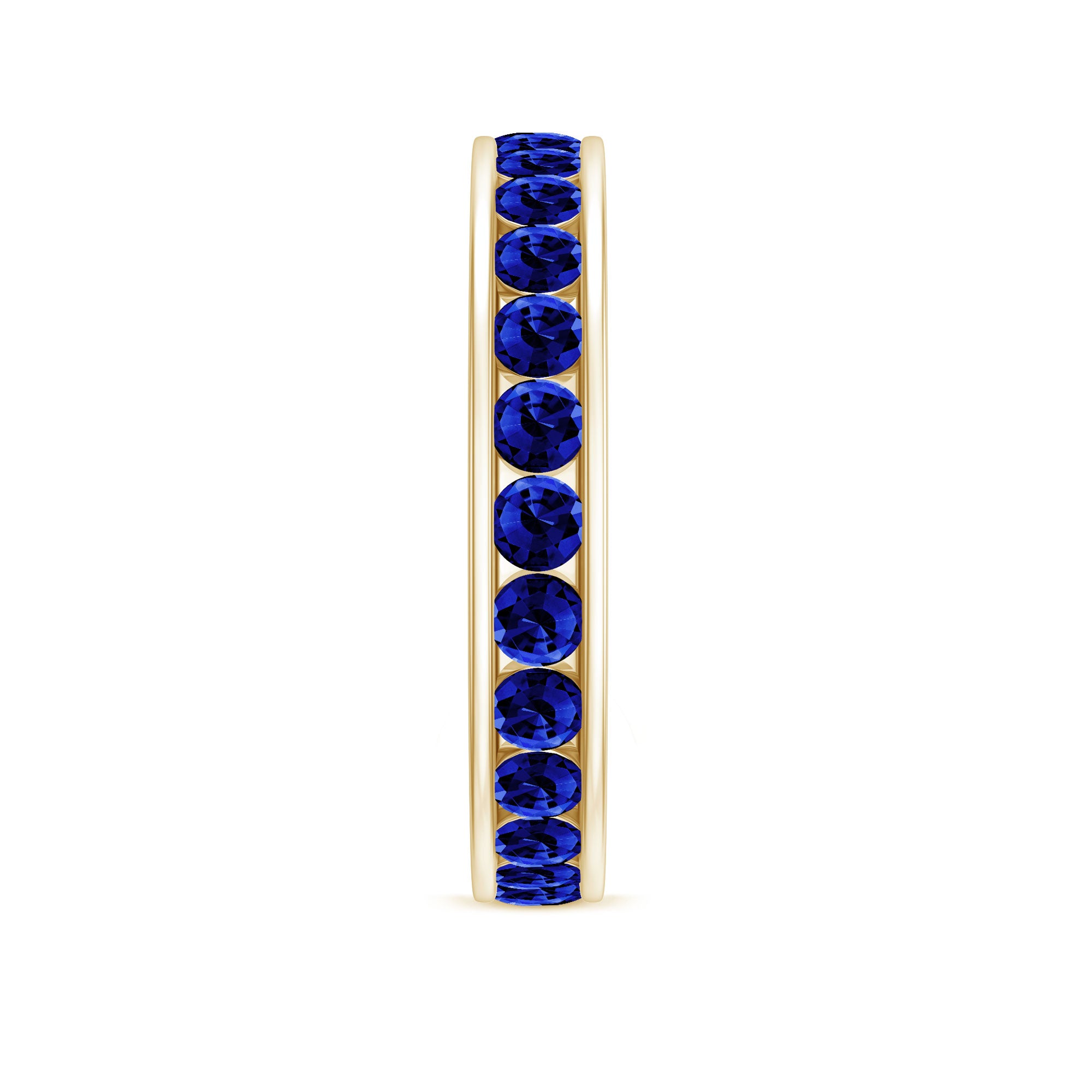 Certified Lab Grown Blue Sapphire Eternity Band Ring in Channel Set AAAA - Rosec Jewels