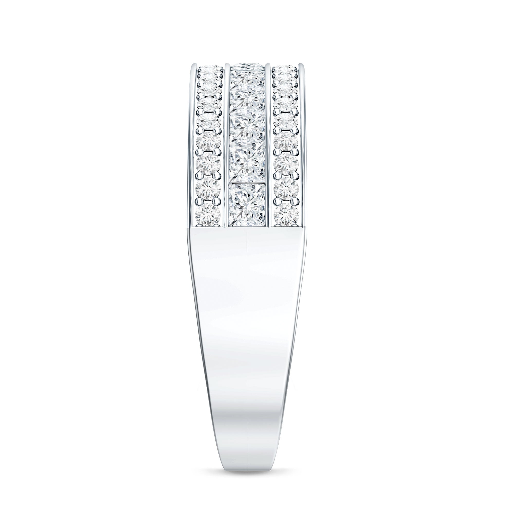 Moissanite 3 Row Eternity Band Ring for Women D-VS1 - Rosec Jewels