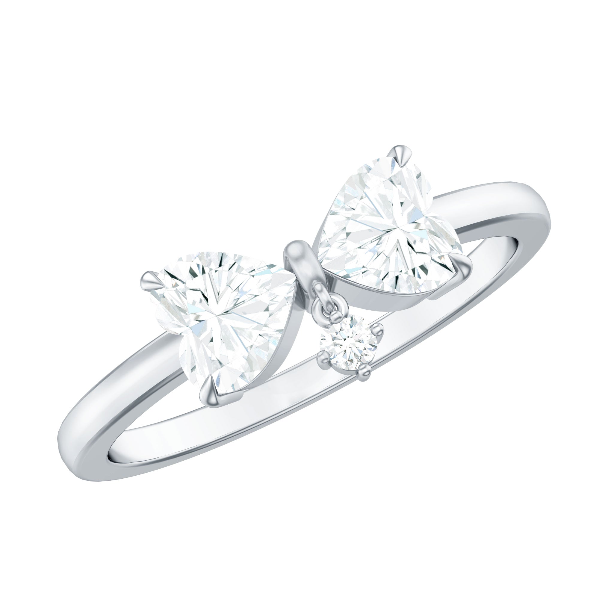 Heart Shaped Moissanite Infinity Promise Ring