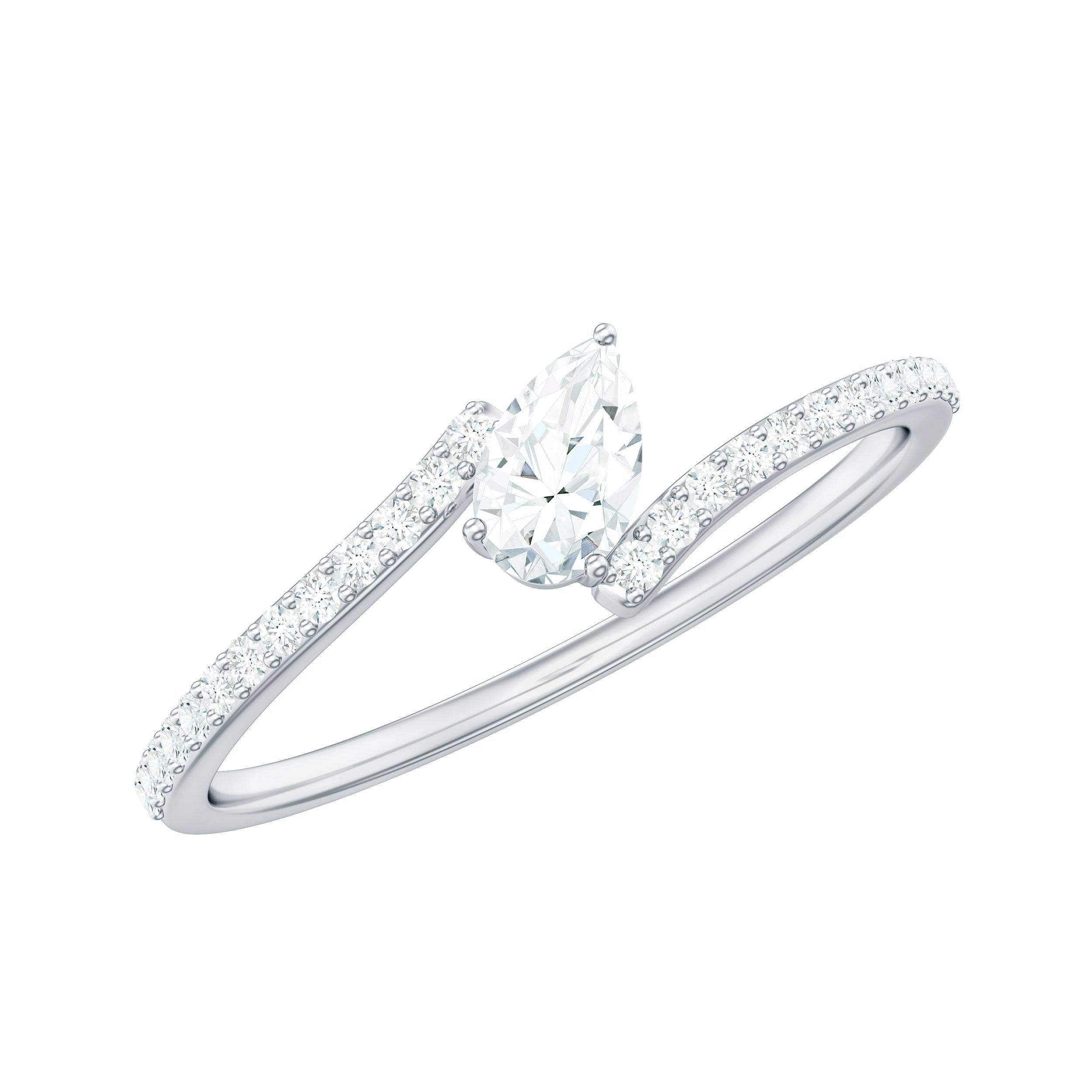 Certified Pear Shape Diamond Promise Ring