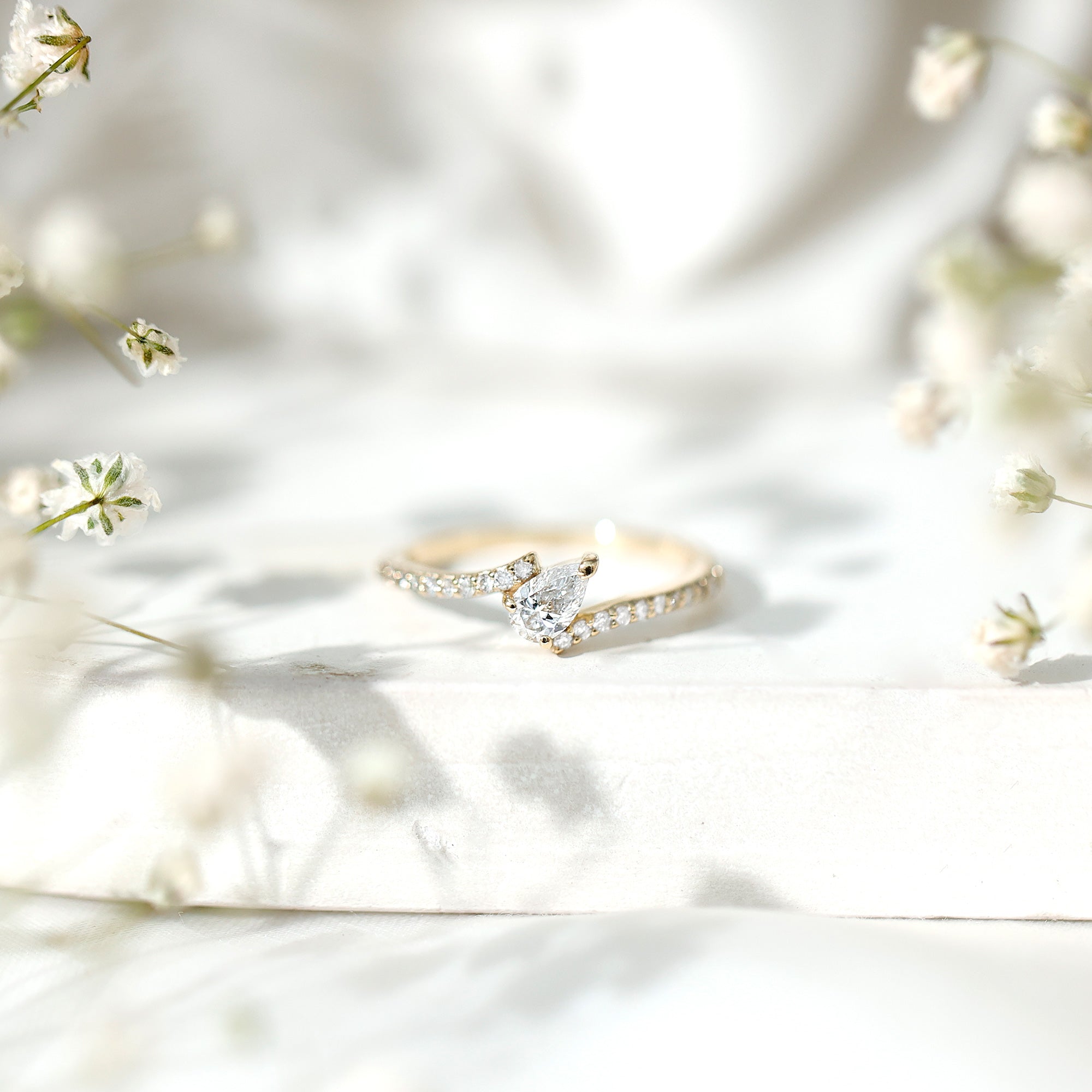 Certified Natural Diamond Promise Ring with Bypass Shank Natural - ( HI-SI ) - Rosec Jewels