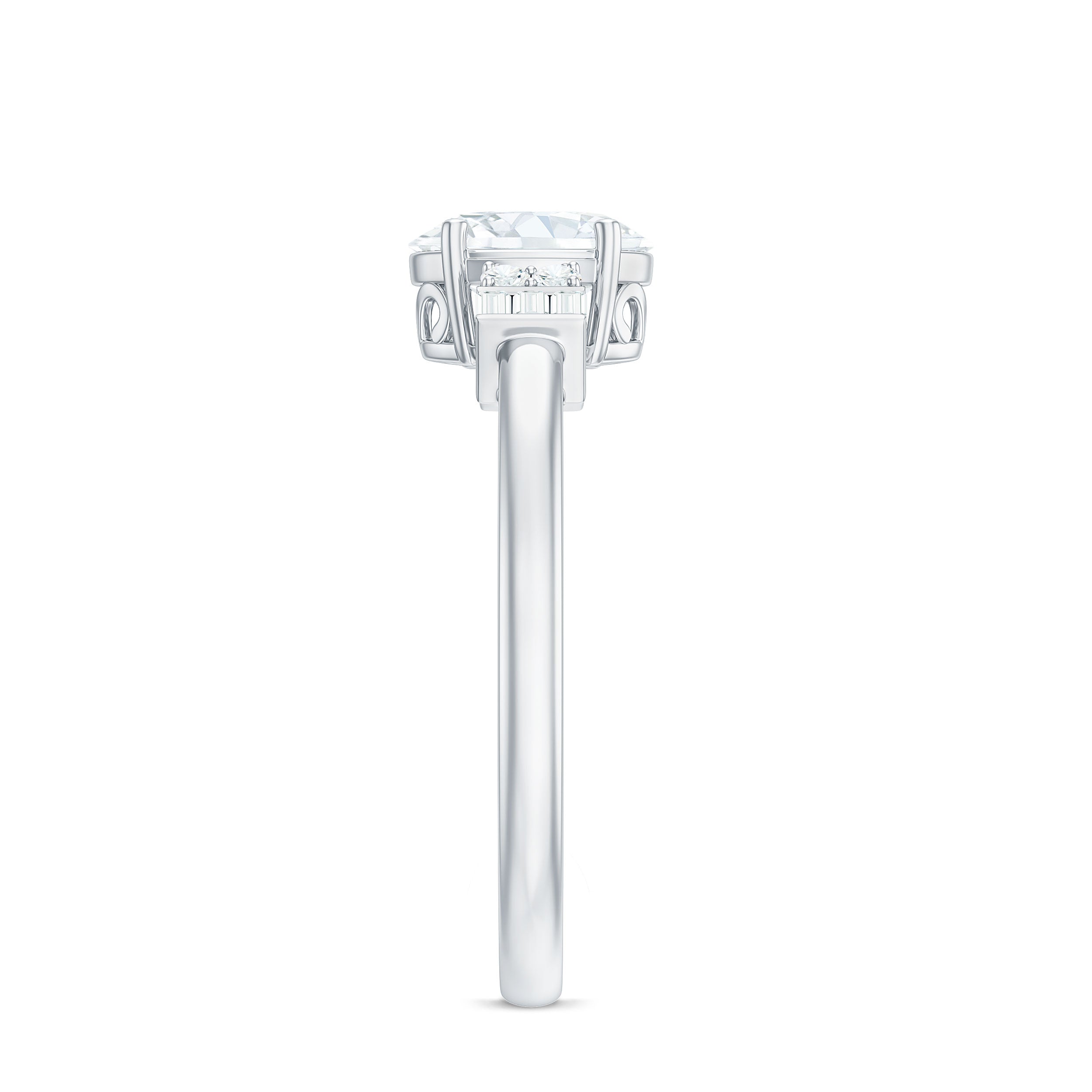 Rosec Jewels-Oval Shaped Moissanite Engagement Ring with Certificate