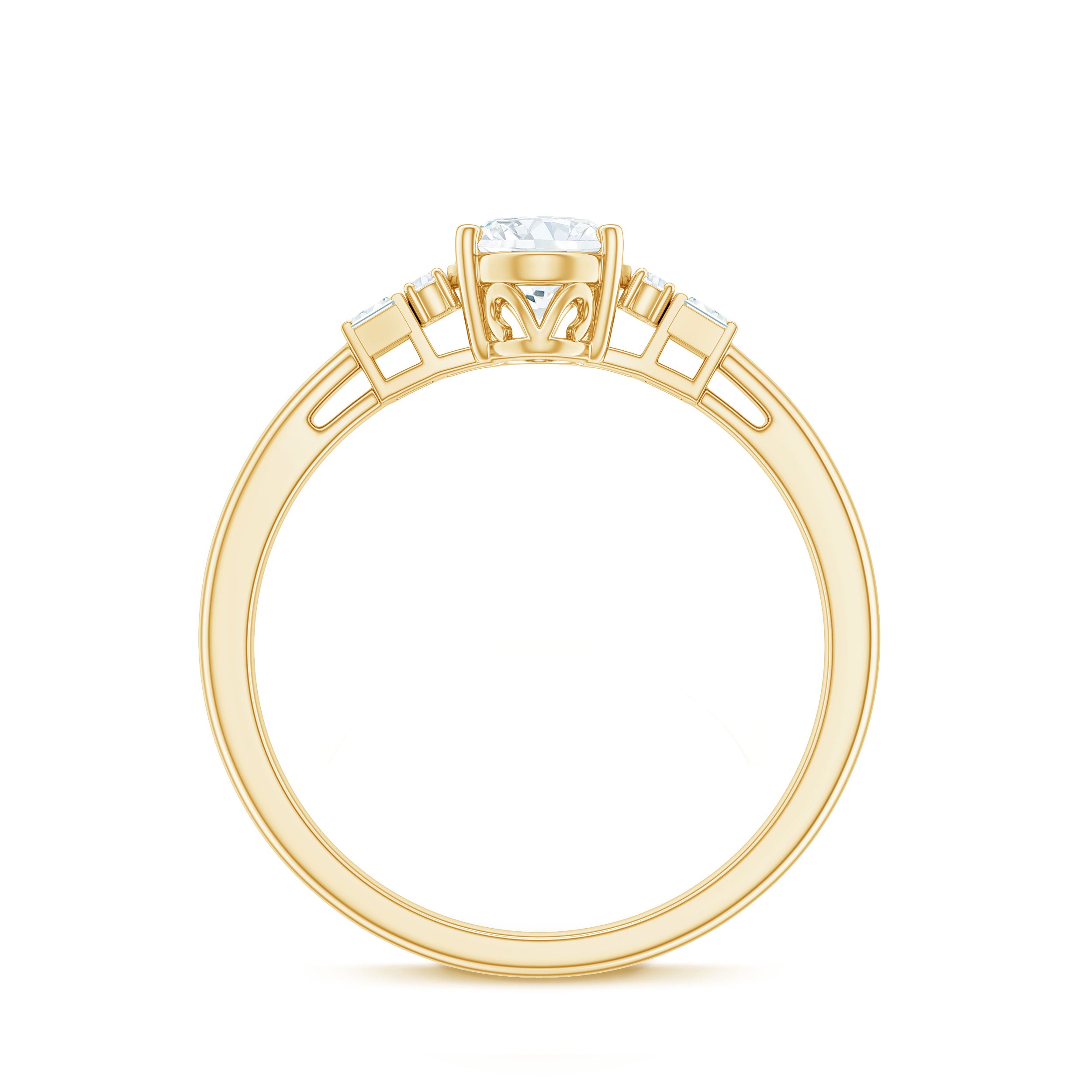 Rosec Jewels-Oval Shaped Moissanite Engagement Ring with Certificate