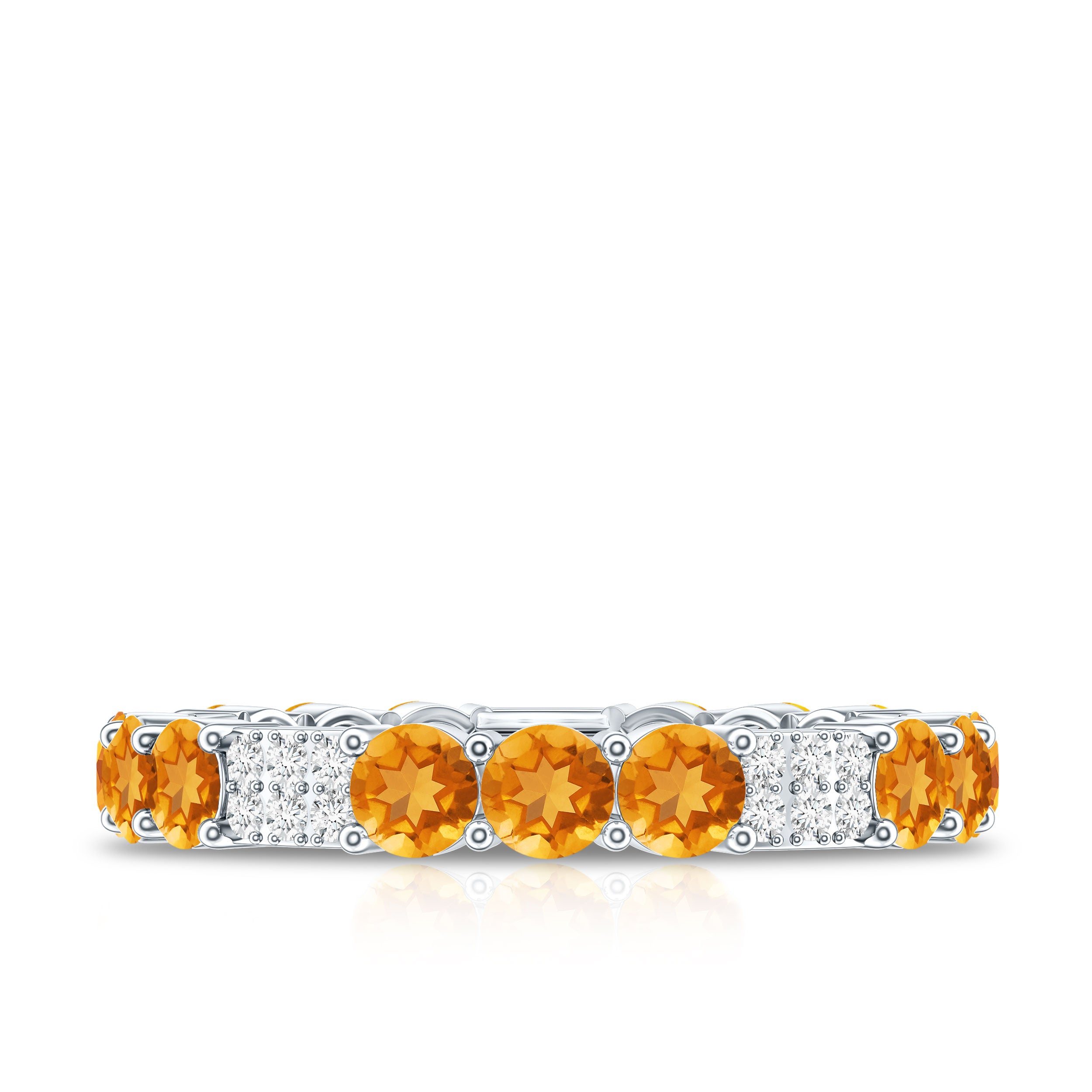 Rosec Jewels-Natural Citrine Diamond Eternity Wedding Band