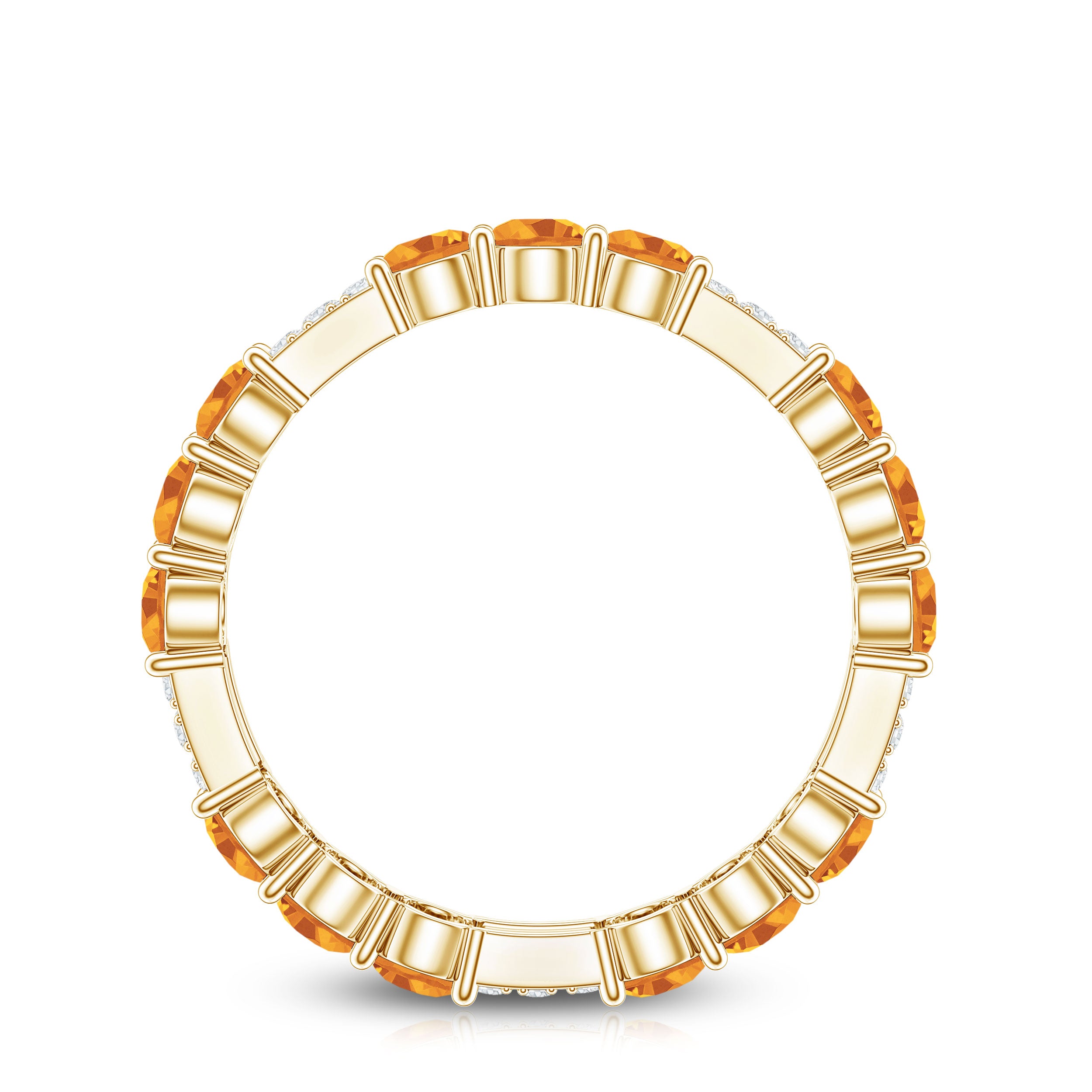 Rosec Jewels-Natural Citrine Diamond Eternity Wedding Band