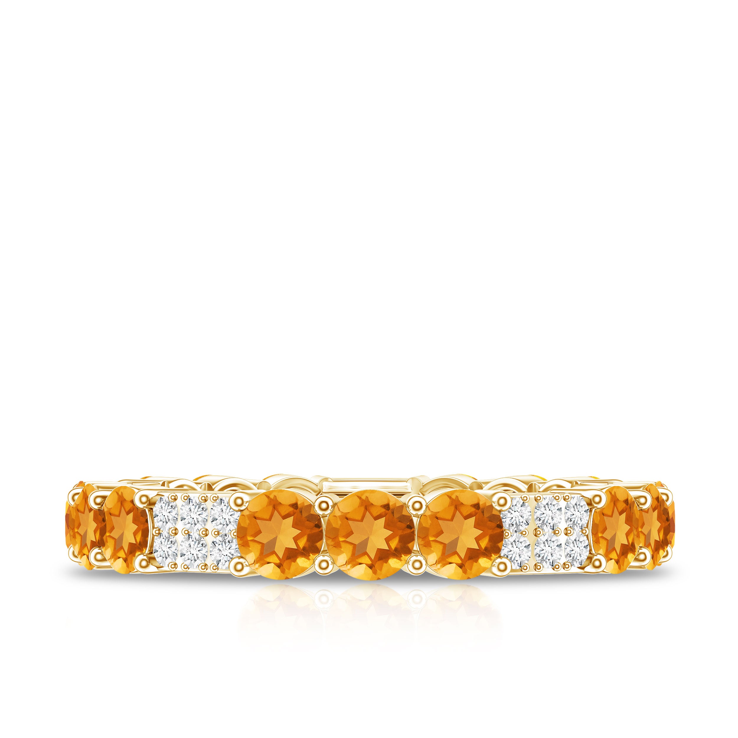 Rosec Jewels-Natural Citrine Diamond Eternity Wedding Band