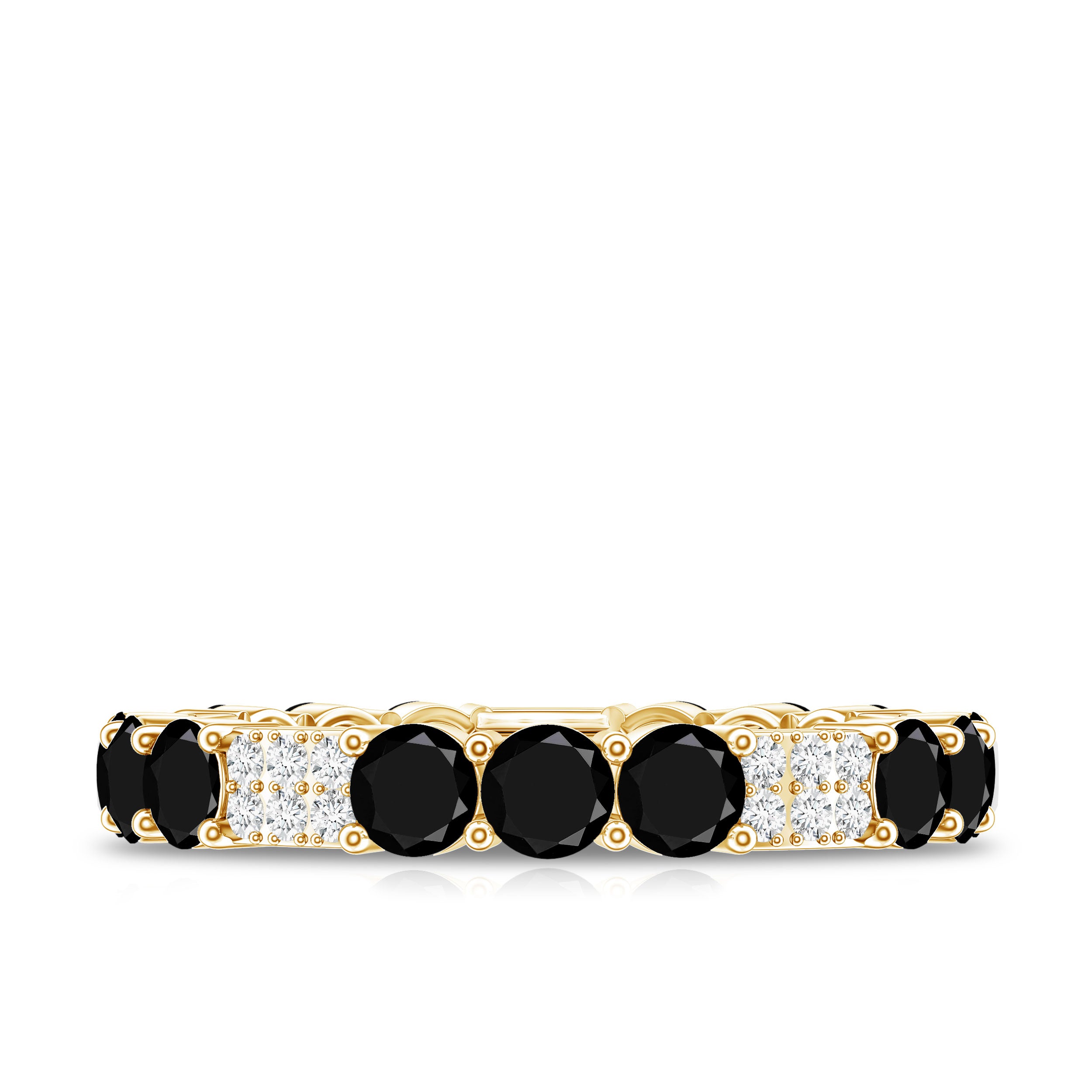 Real Black Spinel Diamond Eternity Ring for Anniversary AAA - Rosec Jewels