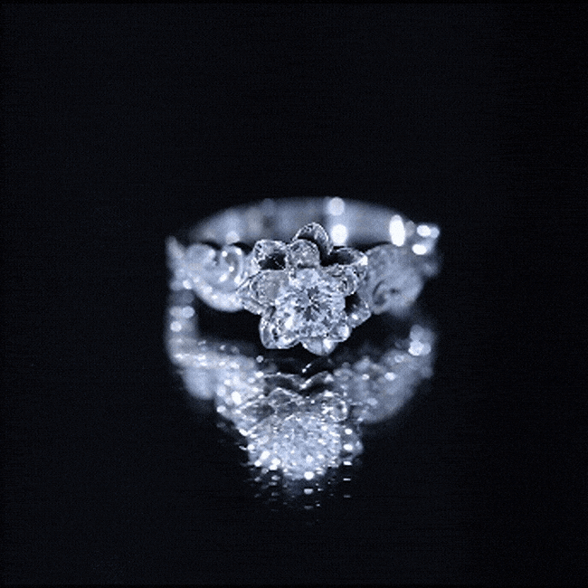 Certified Flower Inspired Moissanite Engagement Ring For Women D-VS1 - Rosec Jewels