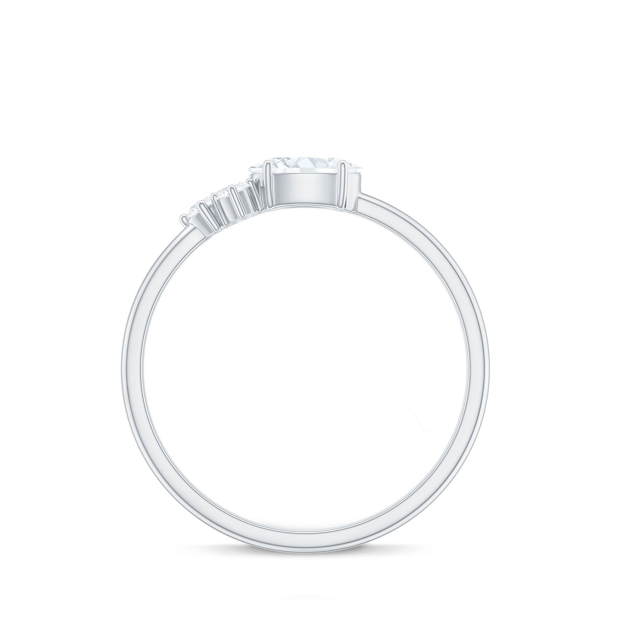 Rosec Jewels-Oval and Round Moissanite Promise Ring for Her