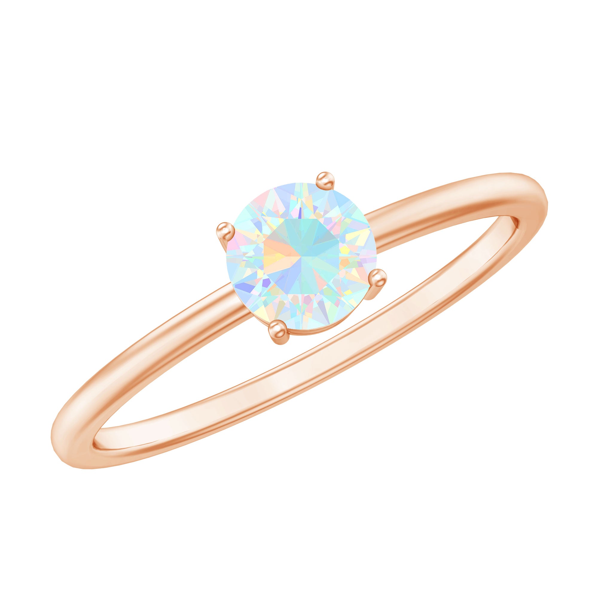 Natural Ethiopian Opal October Birthstone Ring AAA - Rosec Jewels