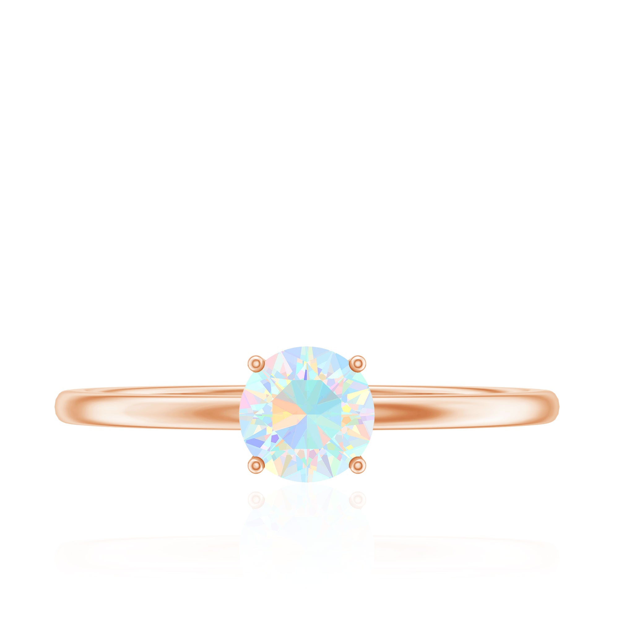 Natural Ethiopian Opal October Birthstone Ring AAA - Rosec Jewels