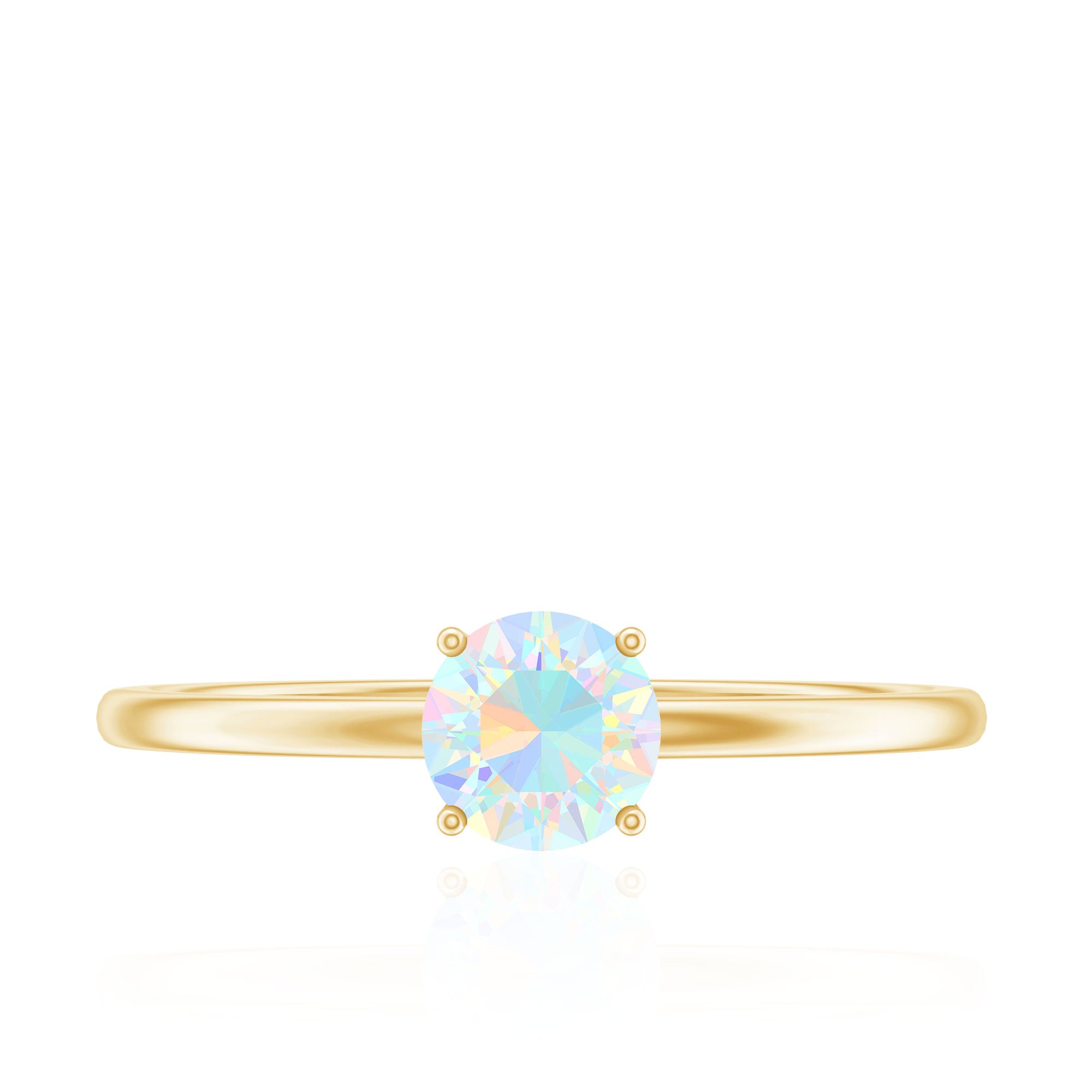 Natural Ethiopian Opal October Birthstone Ring AAA - Rosec Jewels