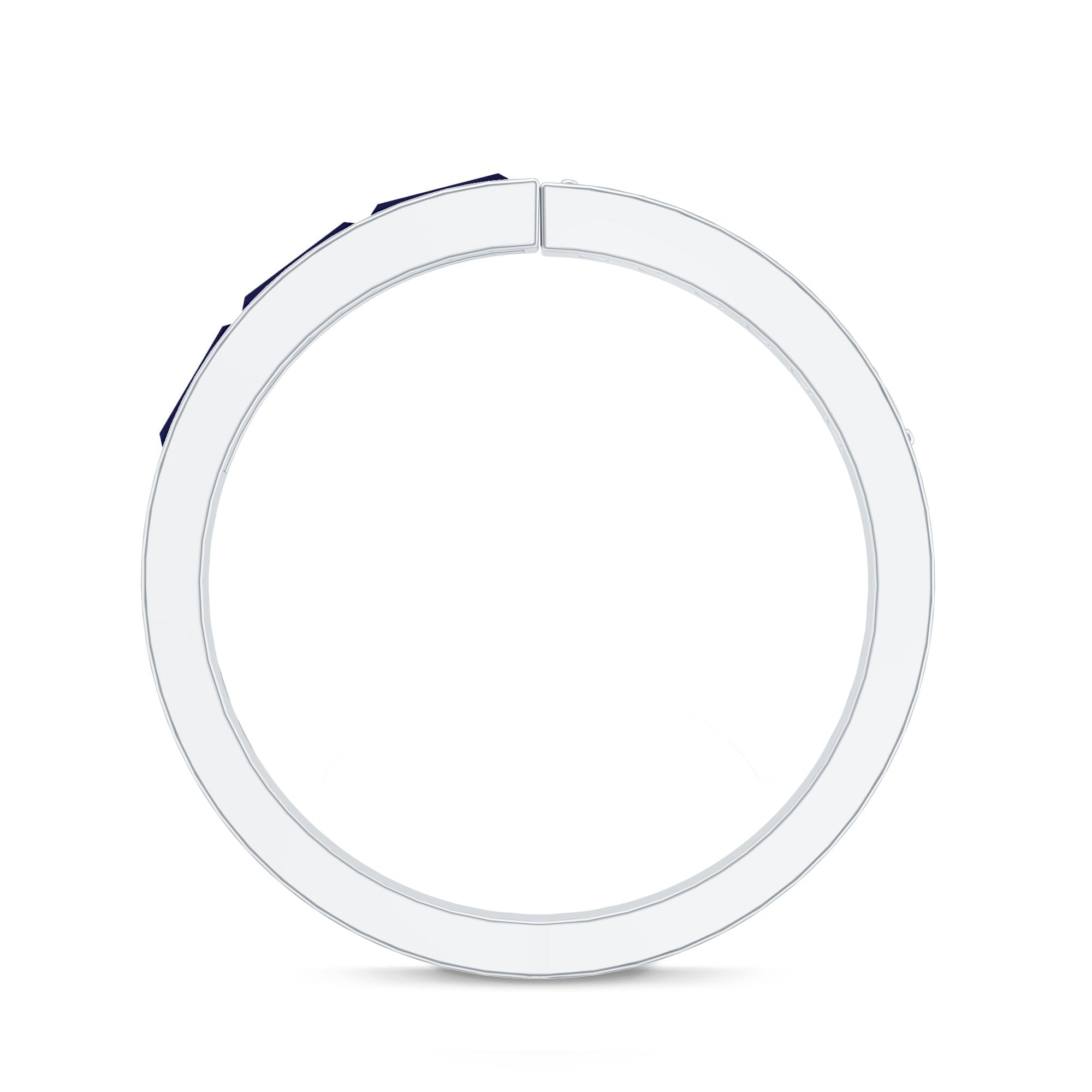 Natural Blue Sapphire Diamond Anniversary Band Ring AAA - Rosec Jewels