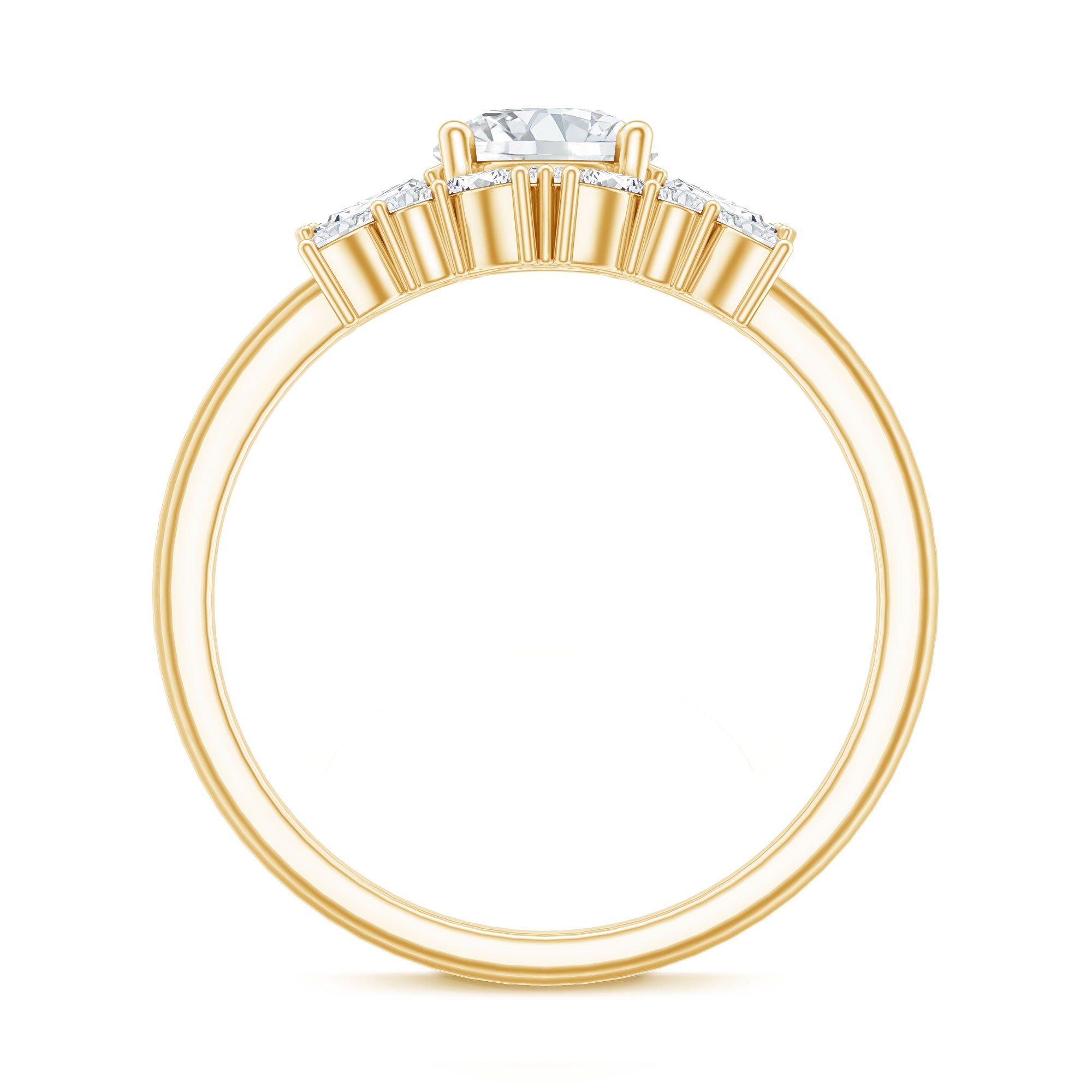 Round Cut Moissanite Bridal Ring Set with Certificate D-VS1 - Rosec Jewels