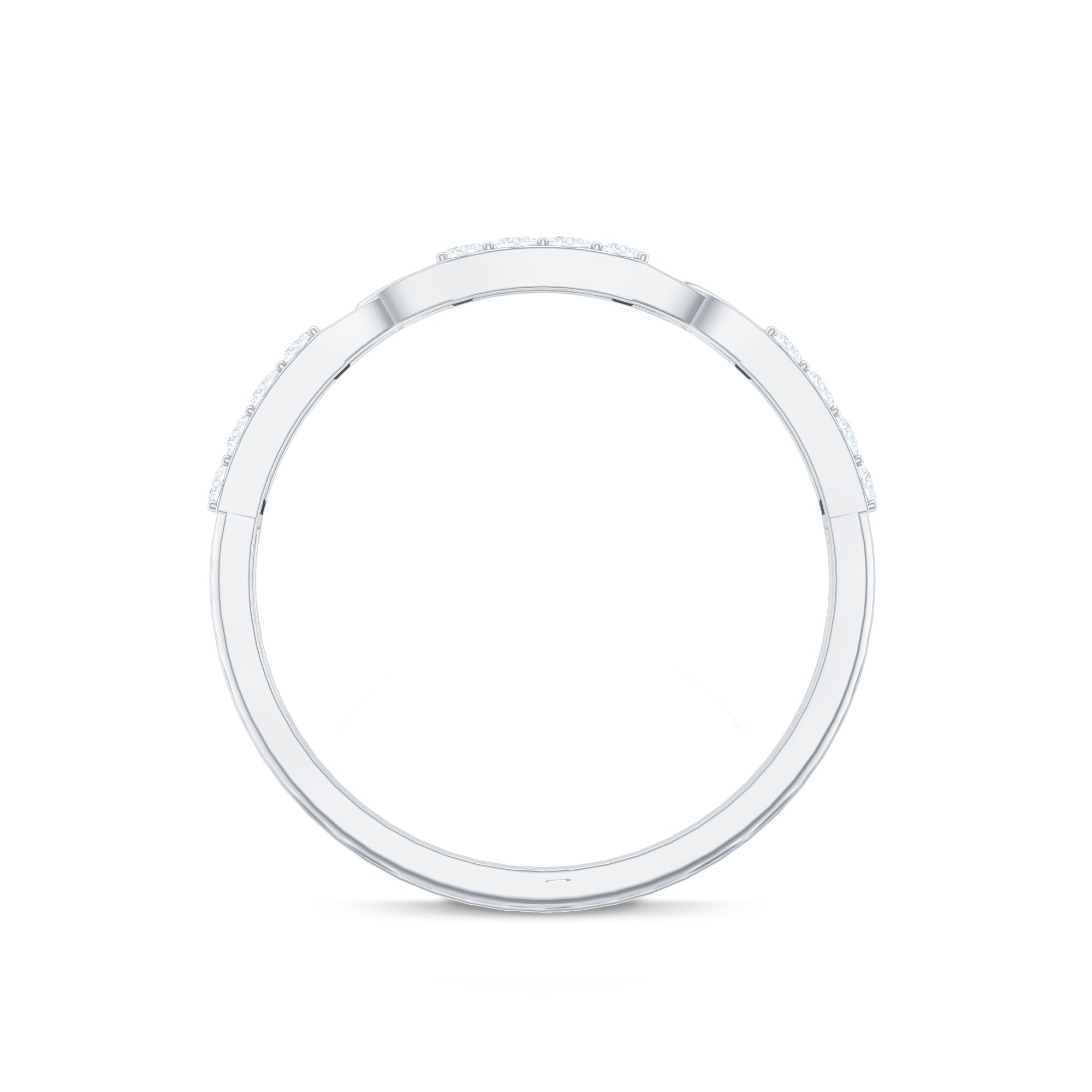 Certified Moissanite Interlocking Wedding Band D-VS1 - Rosec Jewels
