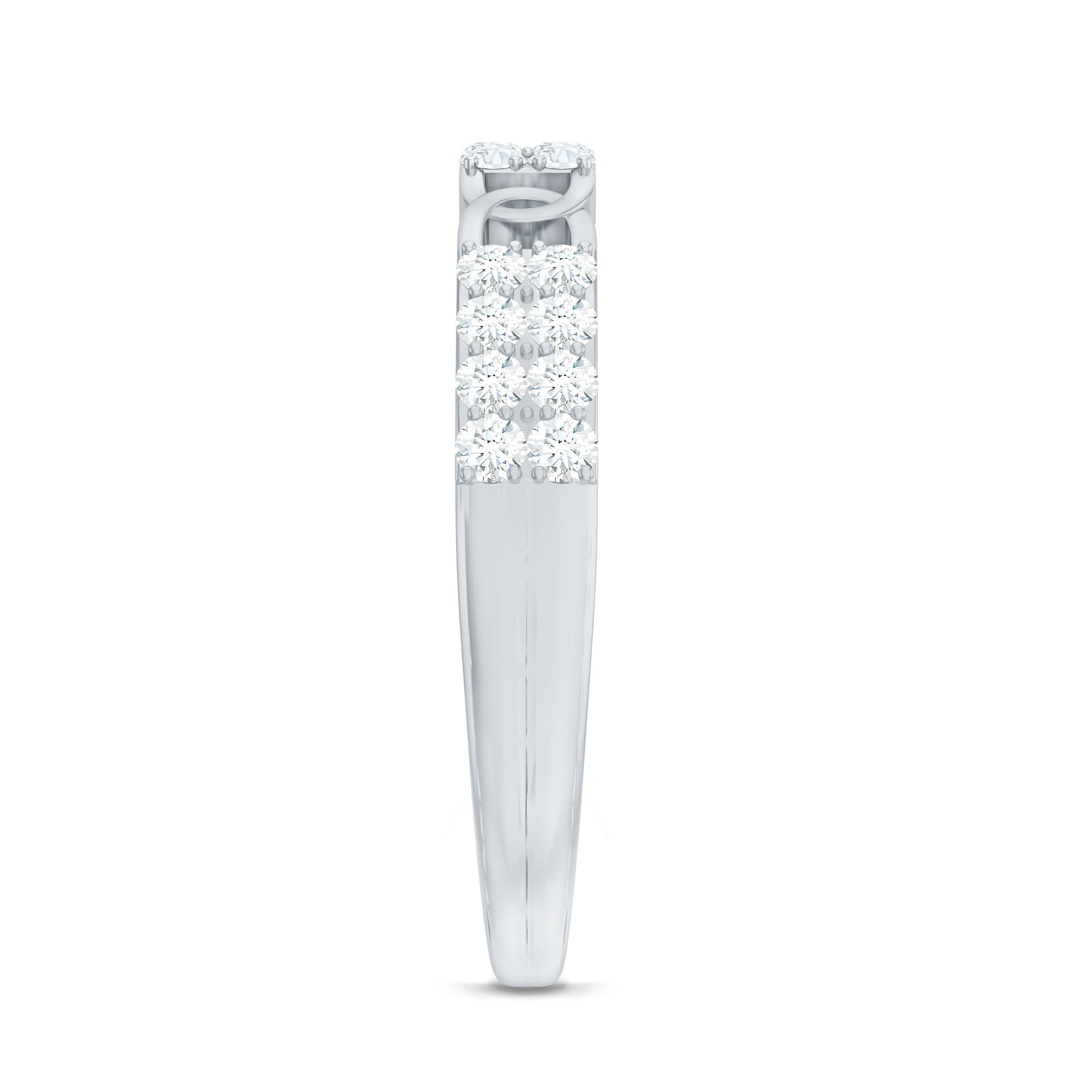 Certified Moissanite Interlocking Wedding Band D-VS1 - Rosec Jewels