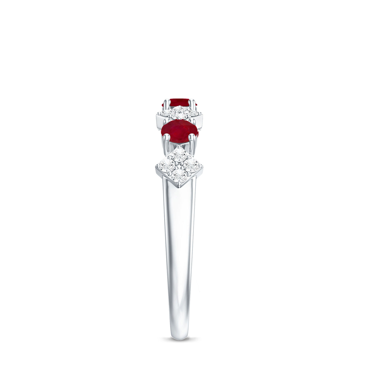 Real Ruby Diamond Half Eternity for Women AAA - Rosec Jewels