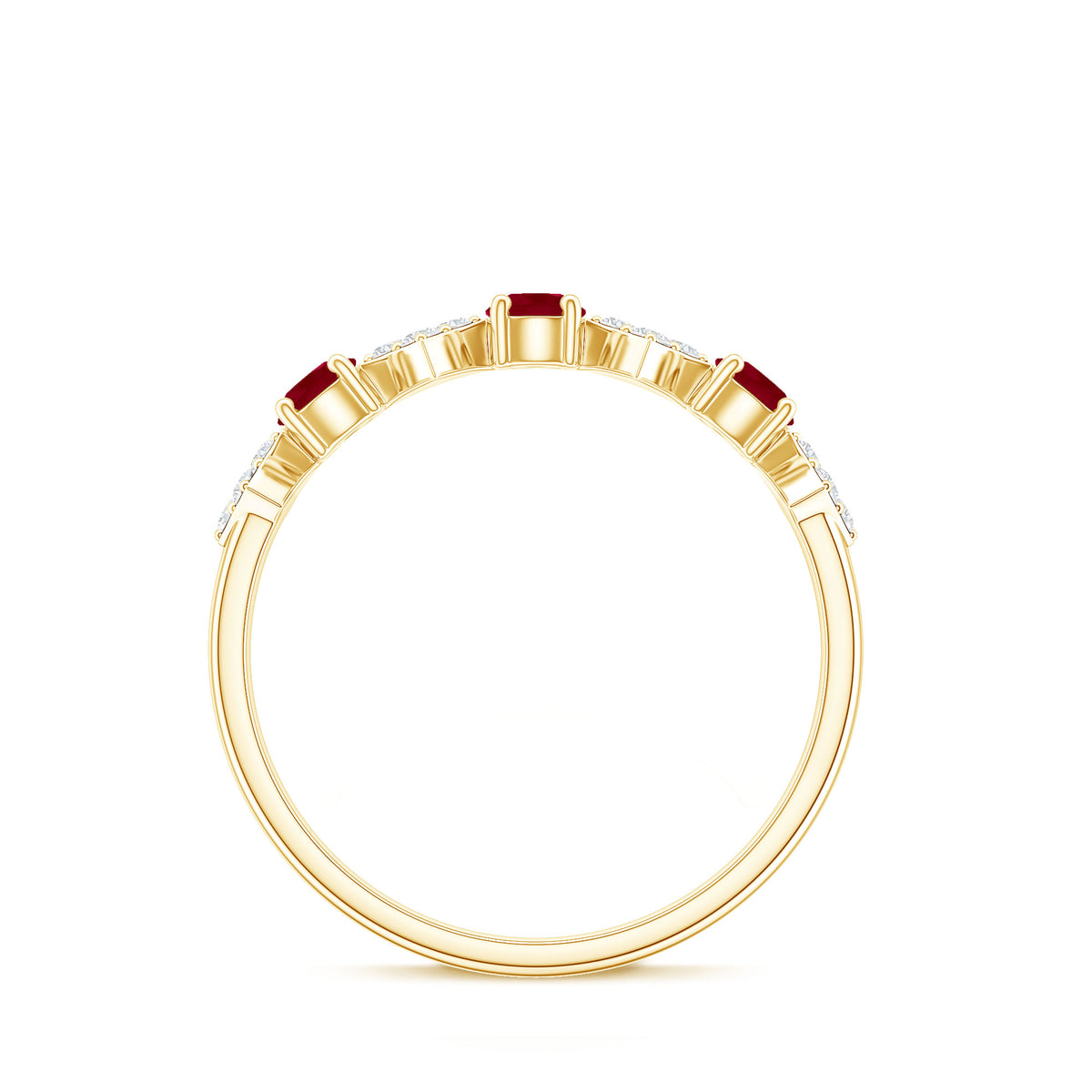 Real Ruby Diamond Half Eternity for Women AAA - Rosec Jewels