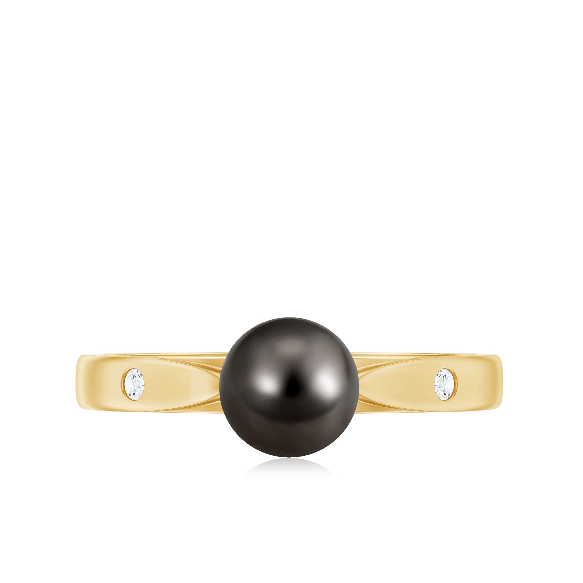 Rosec Jewels-Solitaire Black Tahitian Pearl Engagement Ring with Certificate