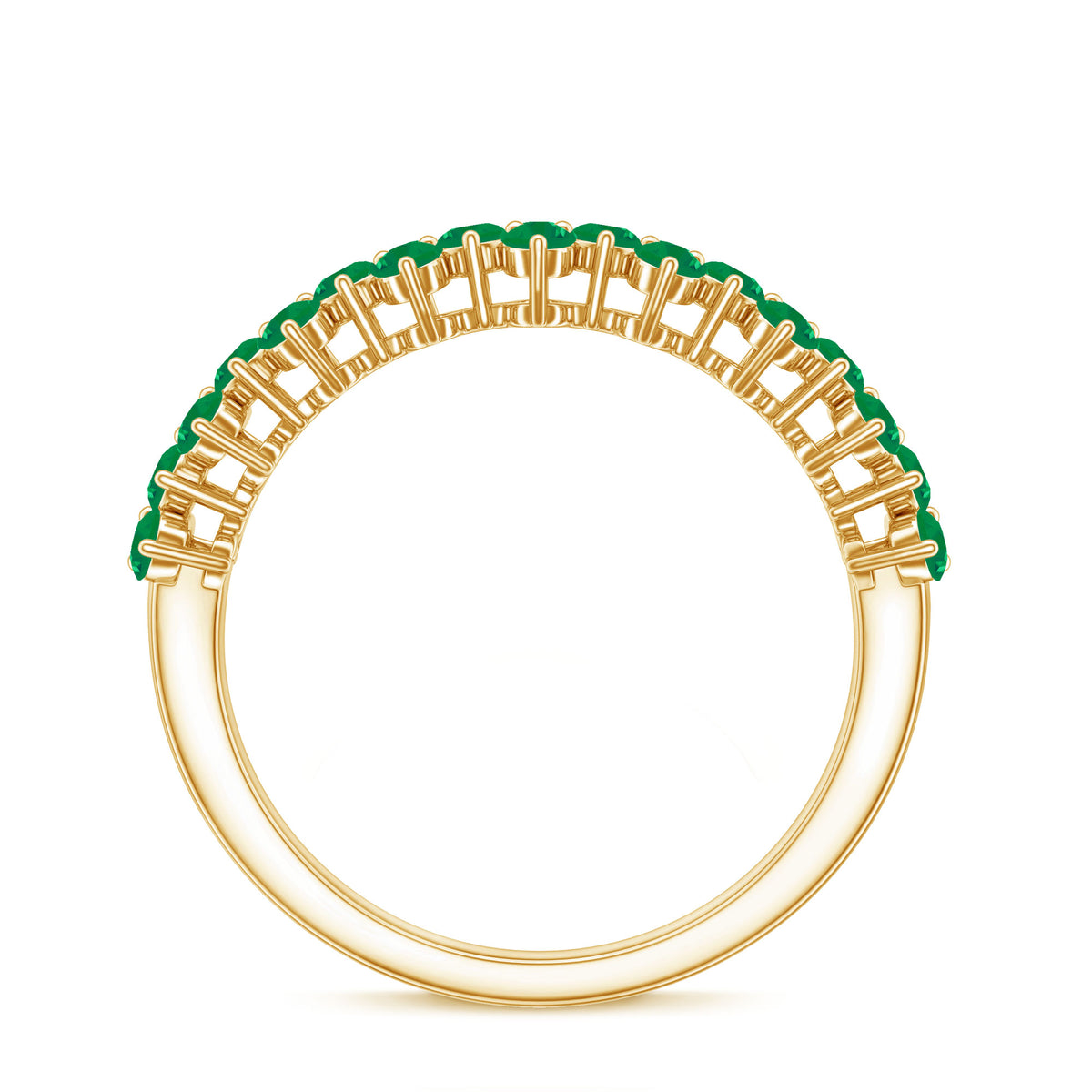 Certified Real Emerald Half Eternity Anniversary Ring AAA - Rosec Jewels