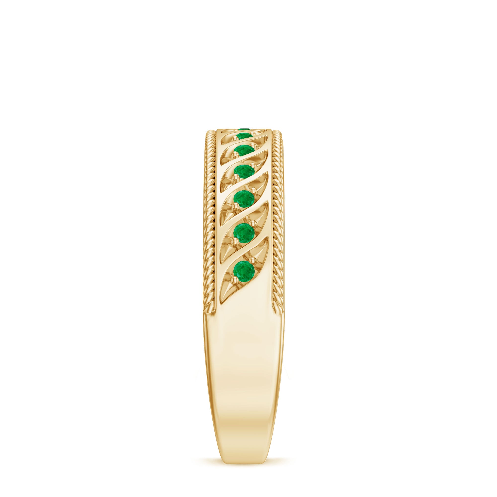 Genuine Emerald Vintage Inspired Eternity Band AAA - Rosec Jewels