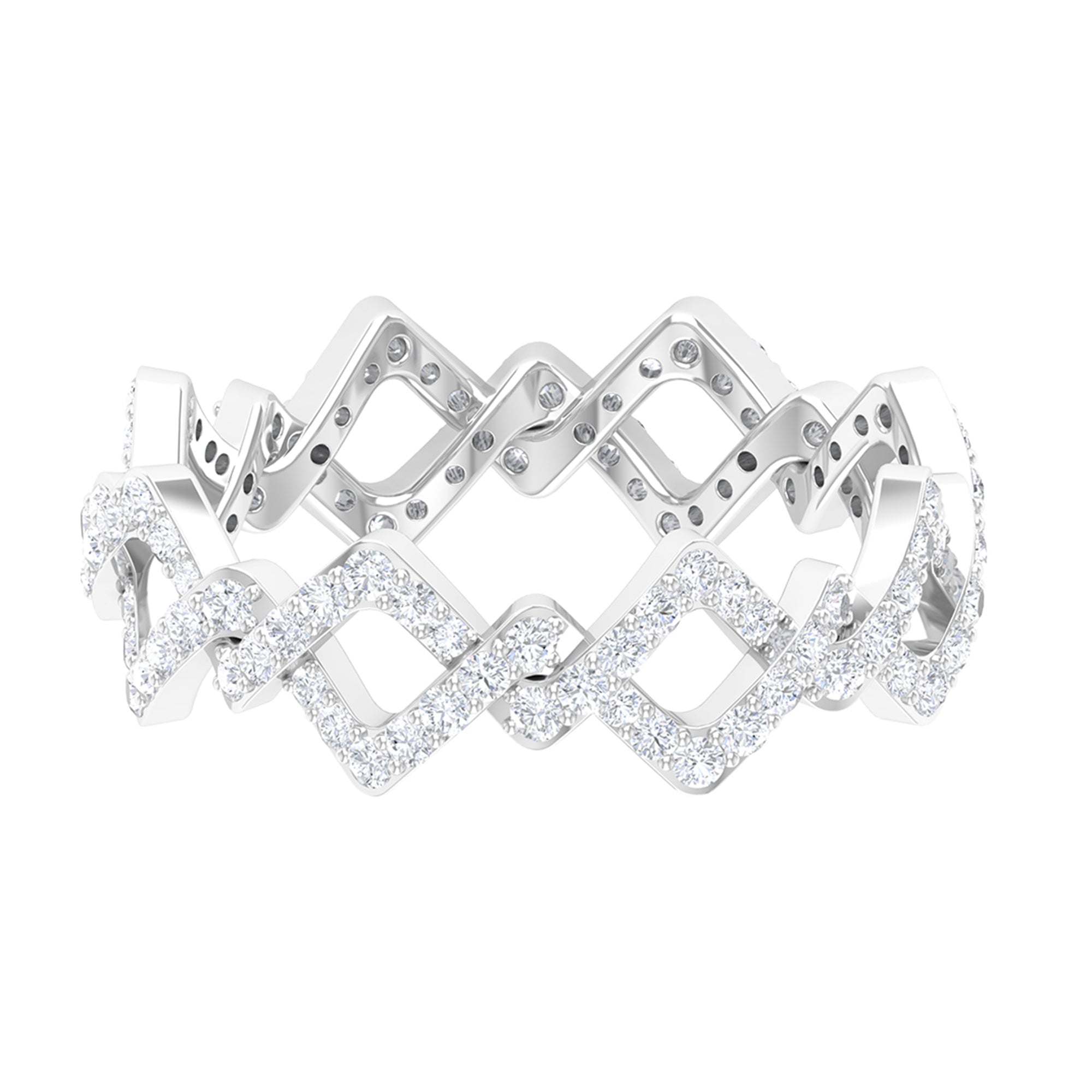 Zircon Twisted Stackable Eternity Ring AAAA - Rosec Jewels