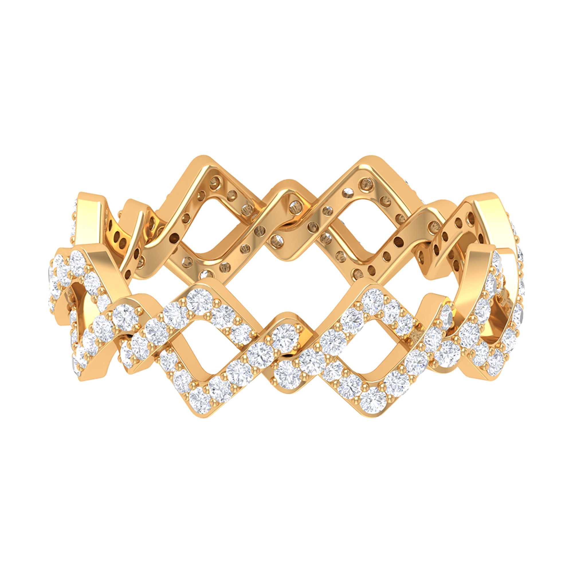 Zircon Twisted Stackable Eternity Ring AAAA - Rosec Jewels