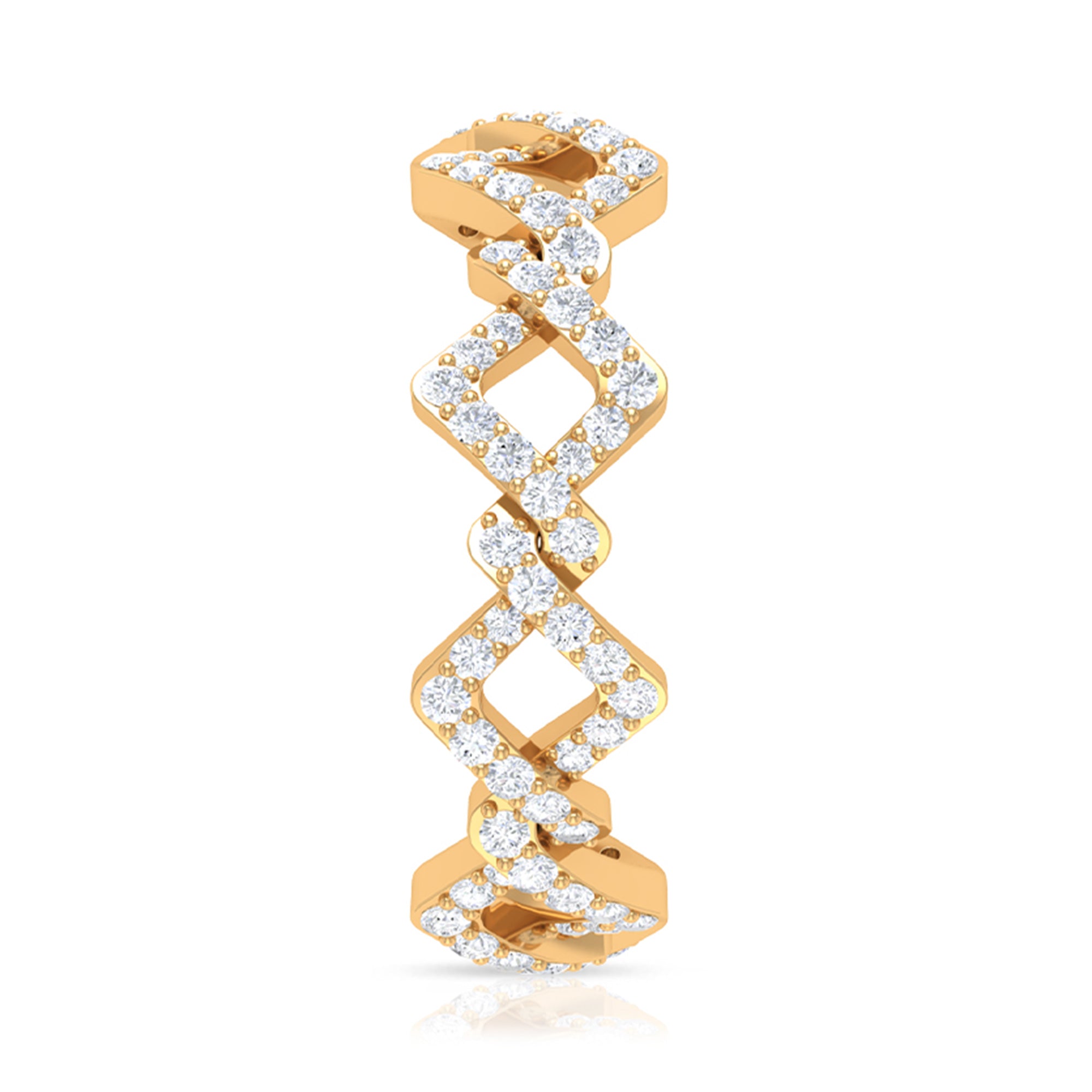 Zircon Twisted Stackable Eternity Ring AAAA - Rosec Jewels