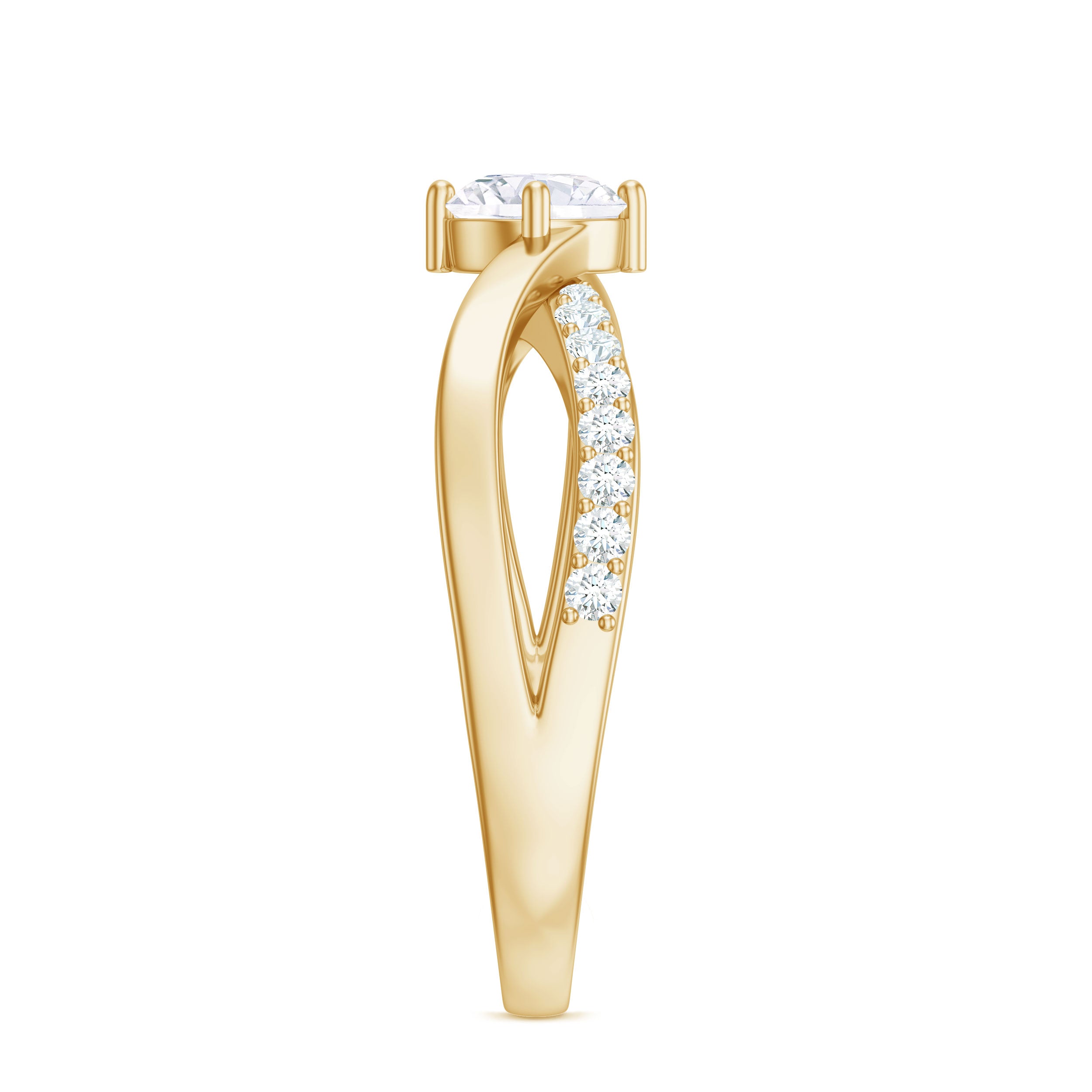 Rosec Jewels-Round Cut Zircon Infinity Solitaire Ring in Prong Setting