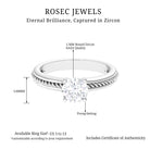 Cubic Zirconia Solitaire Twisted Rope Ring in Square Prong Setting Zircon - ( AAAA ) - Quality - Rosec Jewels