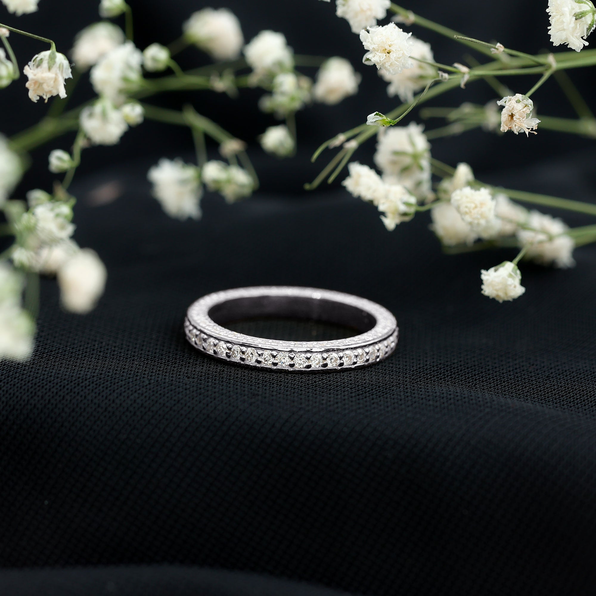Certified Simulated Diamond Eternity Wedding Band Ring AAAA - Rosec Jewels