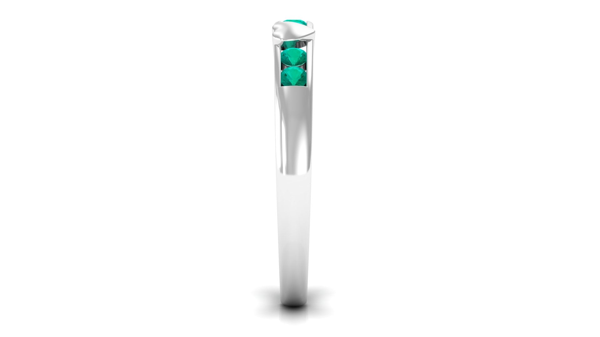 Natural Emerald Heart Eternity Ring in Channel Setting AAA - Rosec Jewels