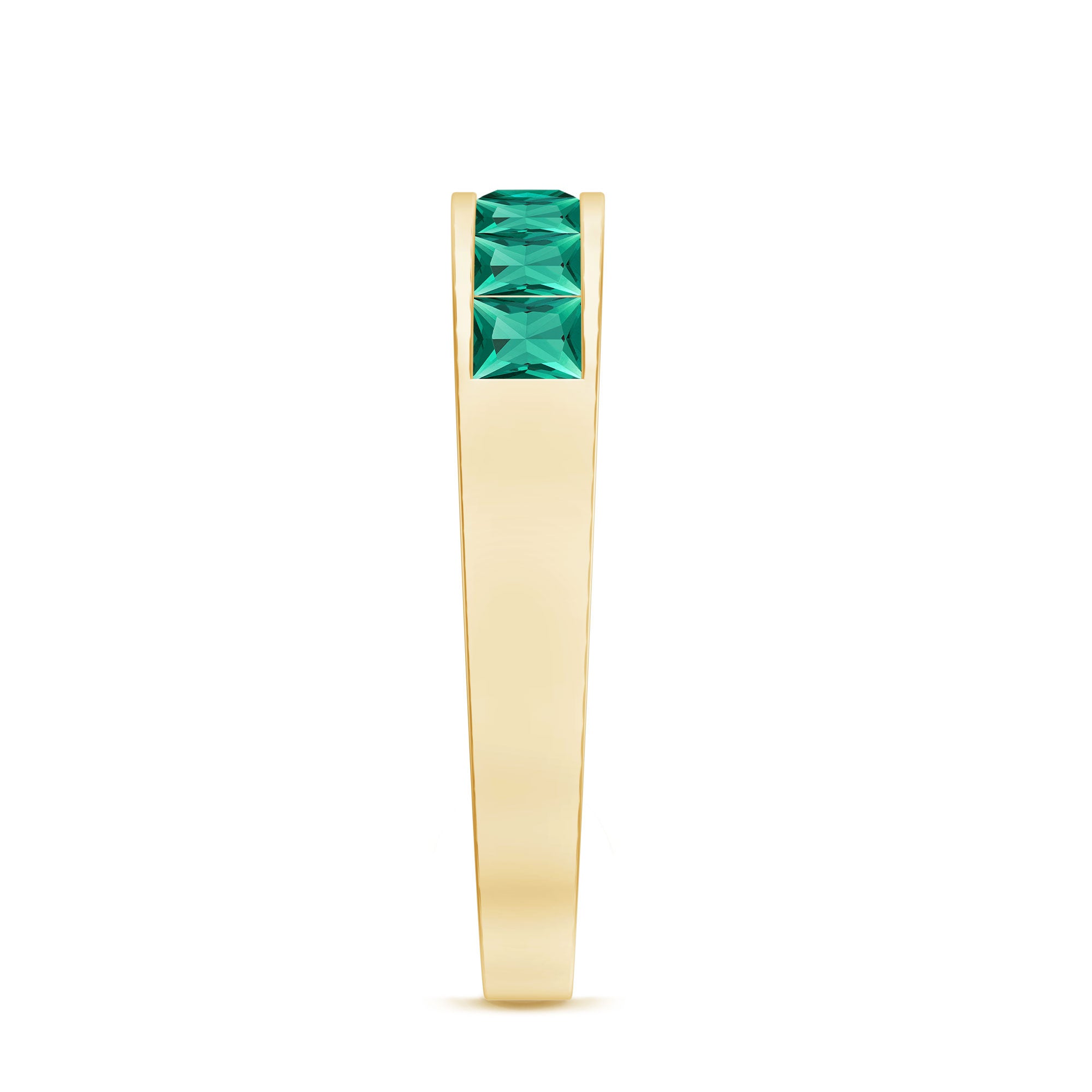 Princess Cut Lab Created Emerald Eternity Band in Channel Setting AAAA - Rosec Jewels