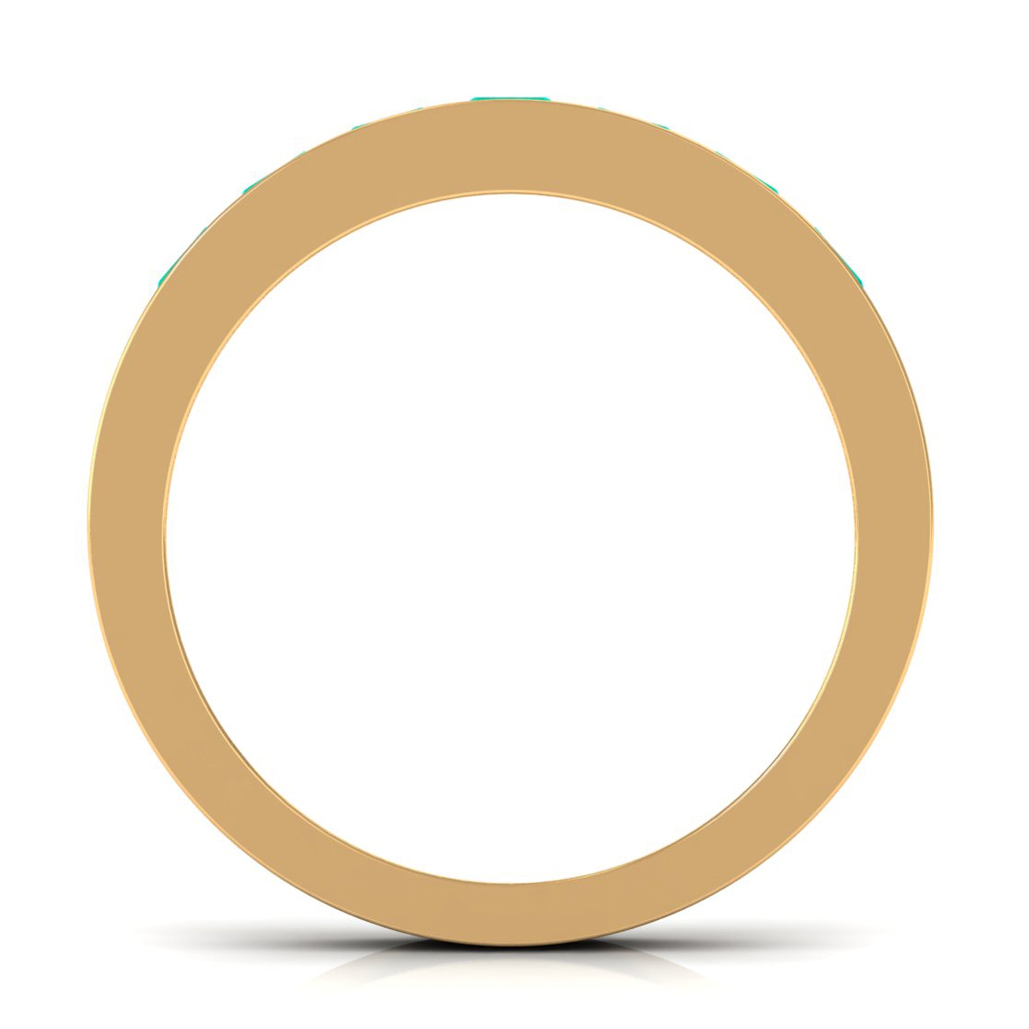 Princess Cut Lab Created Emerald Eternity Band in Channel Setting AAAA - Rosec Jewels