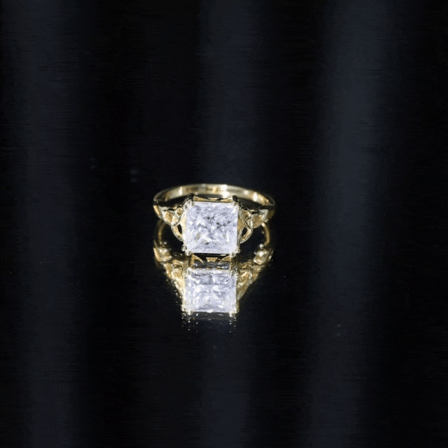 Moissanite Princess Cut Engagement Ring With Celtic Knot Design D-VS1 - Rosec Jewels