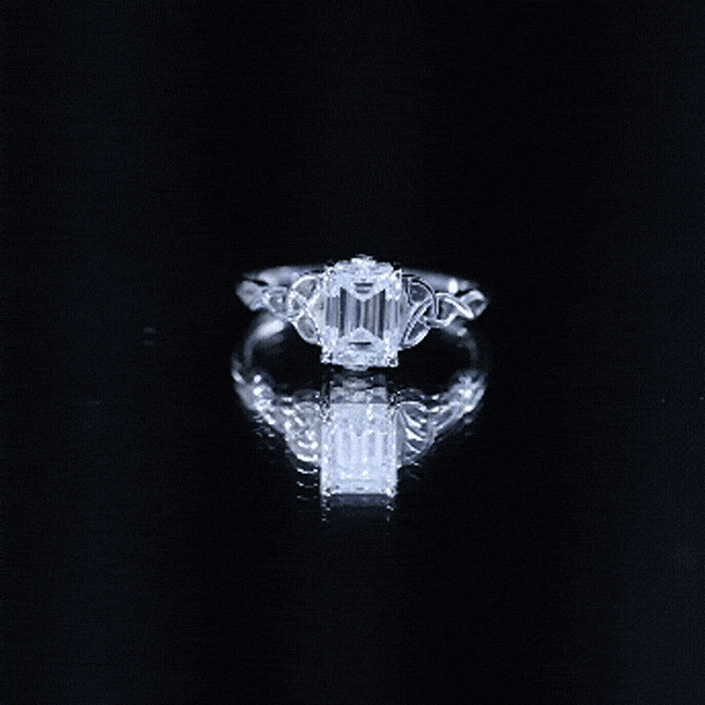 2 CT Moissanite Engagement Ring with Celtic Details D-VS1 - Rosec Jewels