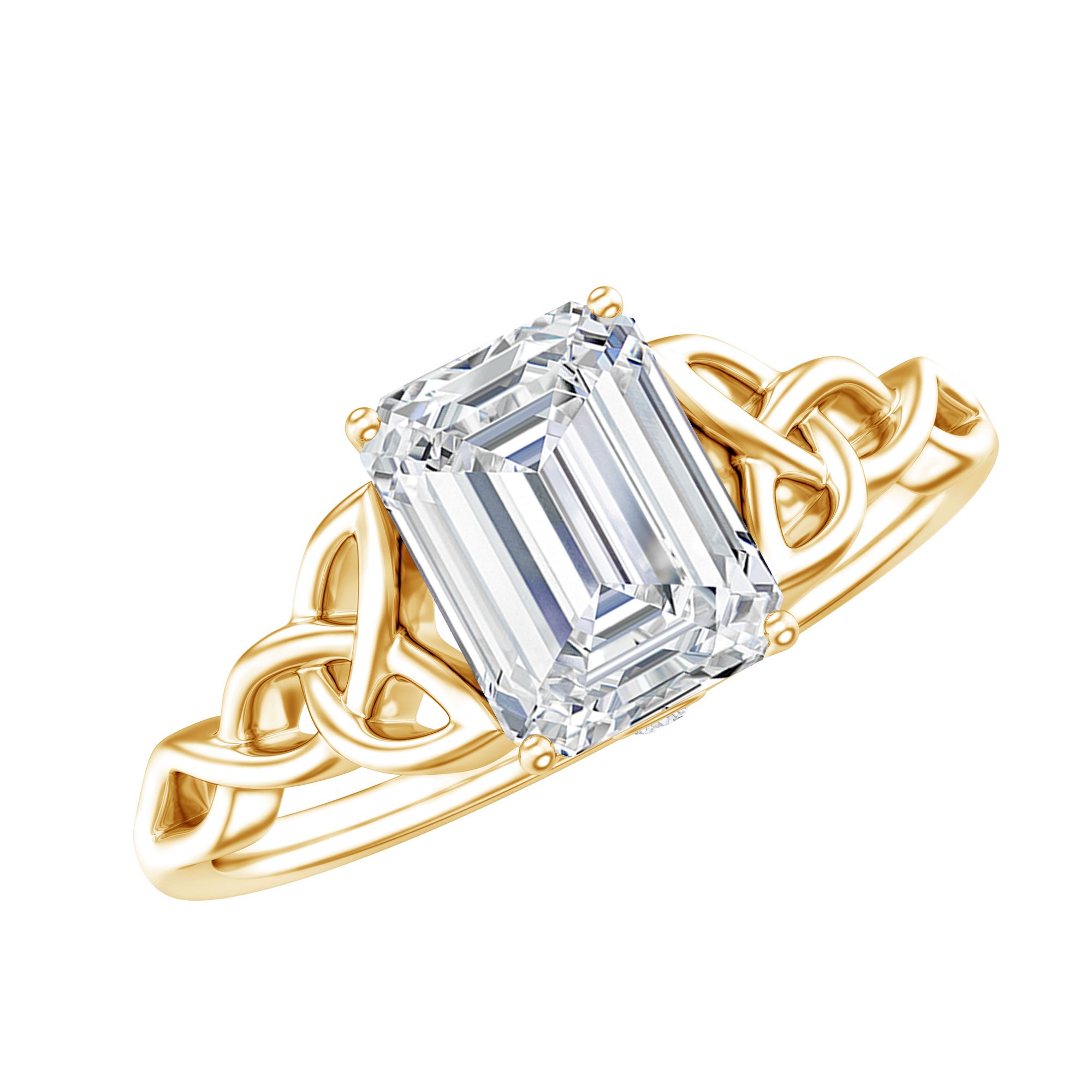 2 CT Moissanite Engagement Ring with Celtic Details D-VS1 - Rosec Jewels